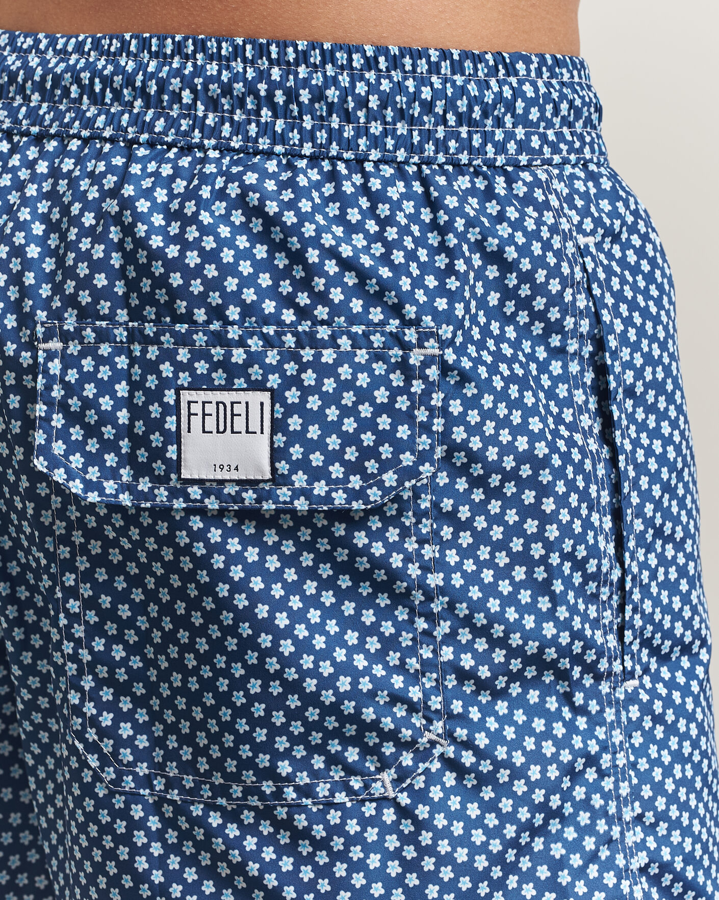 Herr | Badbyxor | Fedeli | Madeira Swim Trunk Blue Flowers