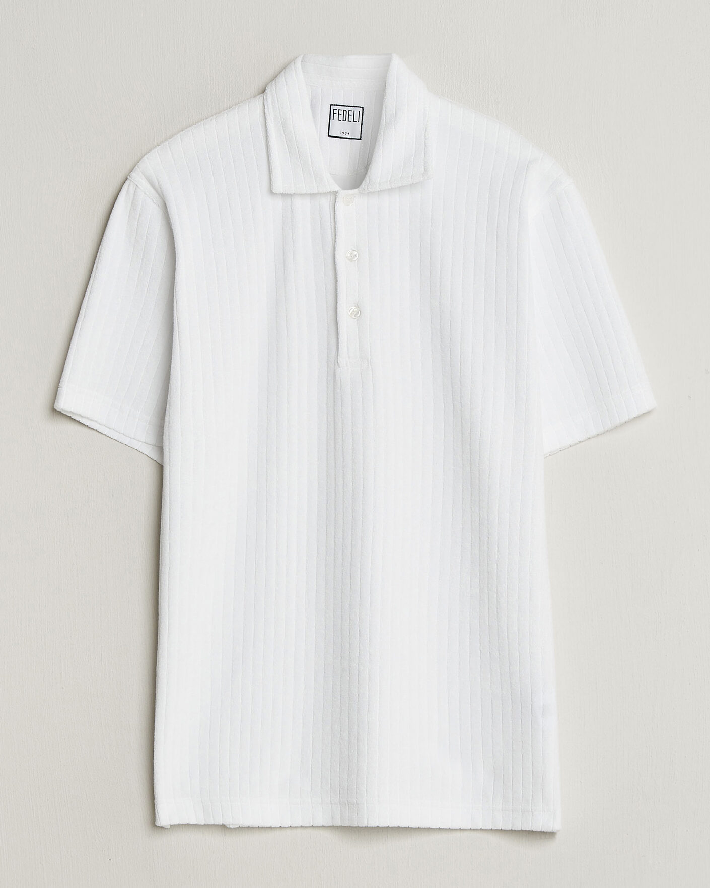 Herr | Pikéer | Fedeli | Rib Terry Polo White