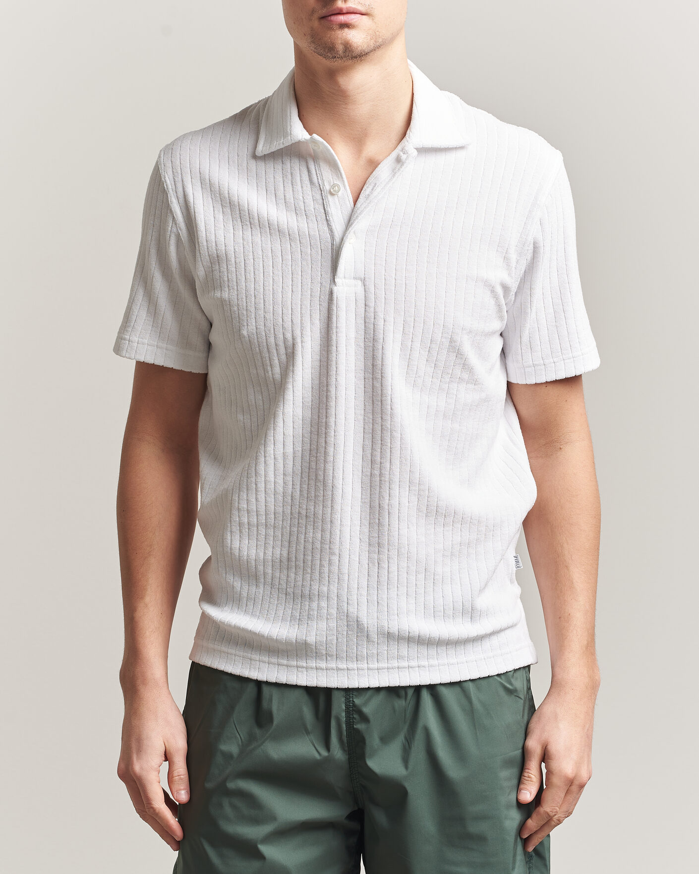 Herr | Pikéer | Fedeli | Rib Terry Polo White