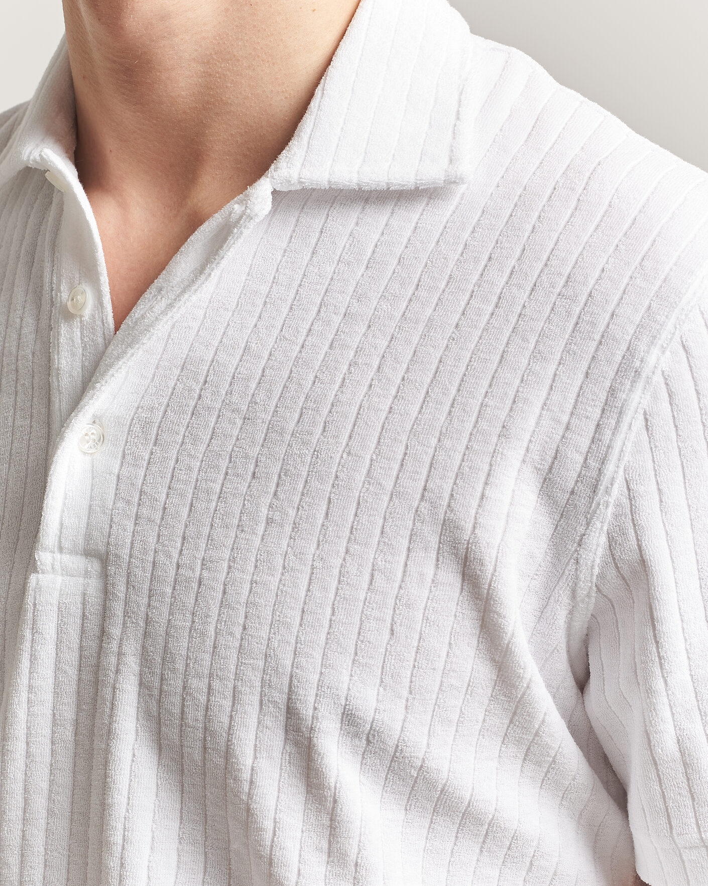 Herr | Pikéer | Fedeli | Rib Terry Polo White