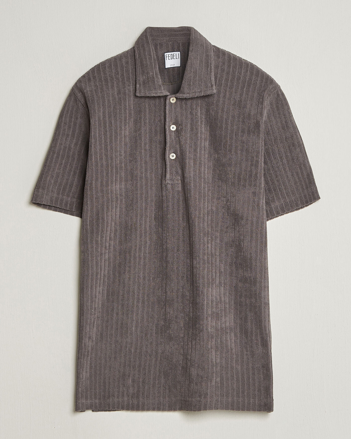 Herr | Pikéer | Fedeli | Rib Terry Polo Taupe