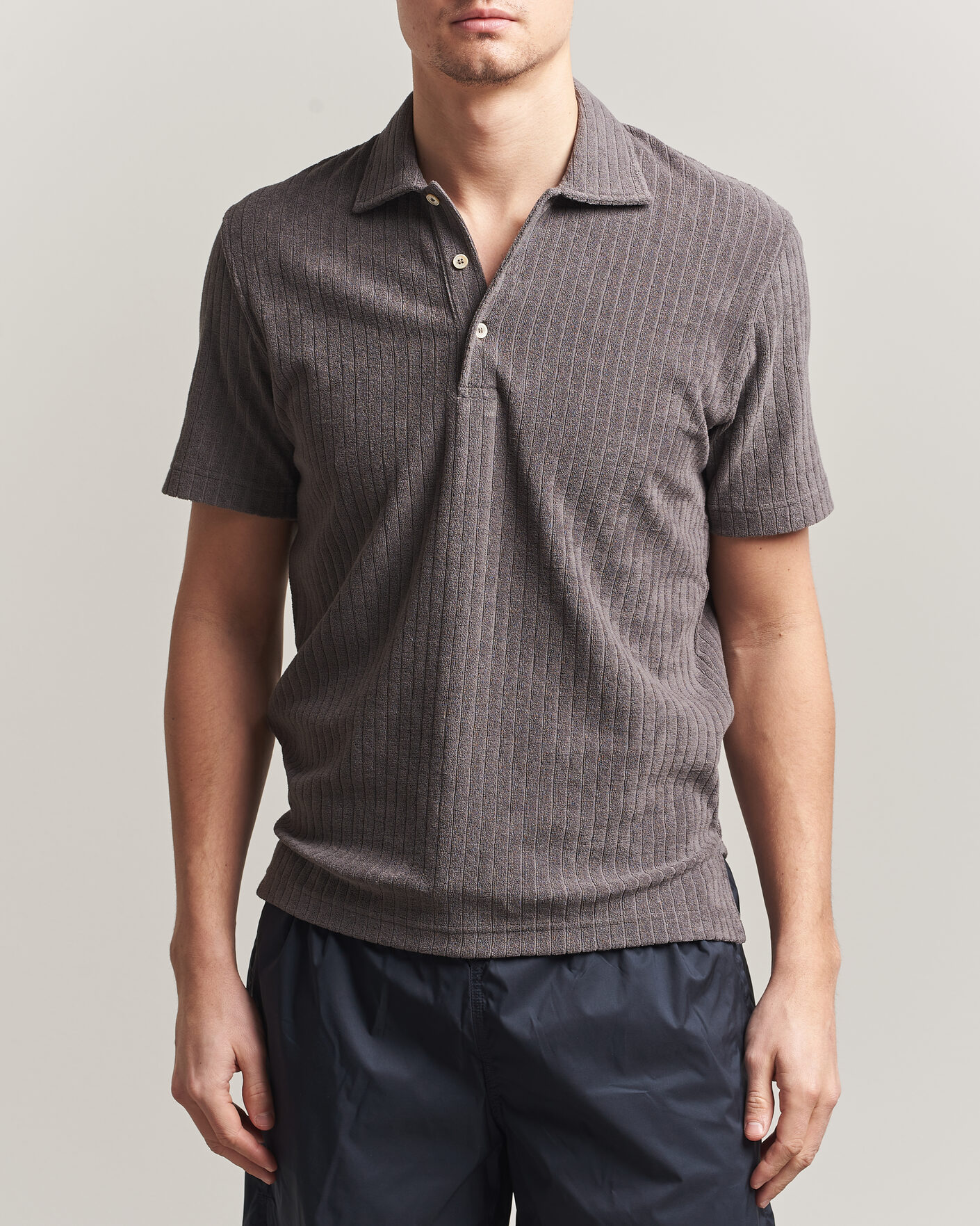 Herr | Pikéer | Fedeli | Rib Terry Polo Taupe
