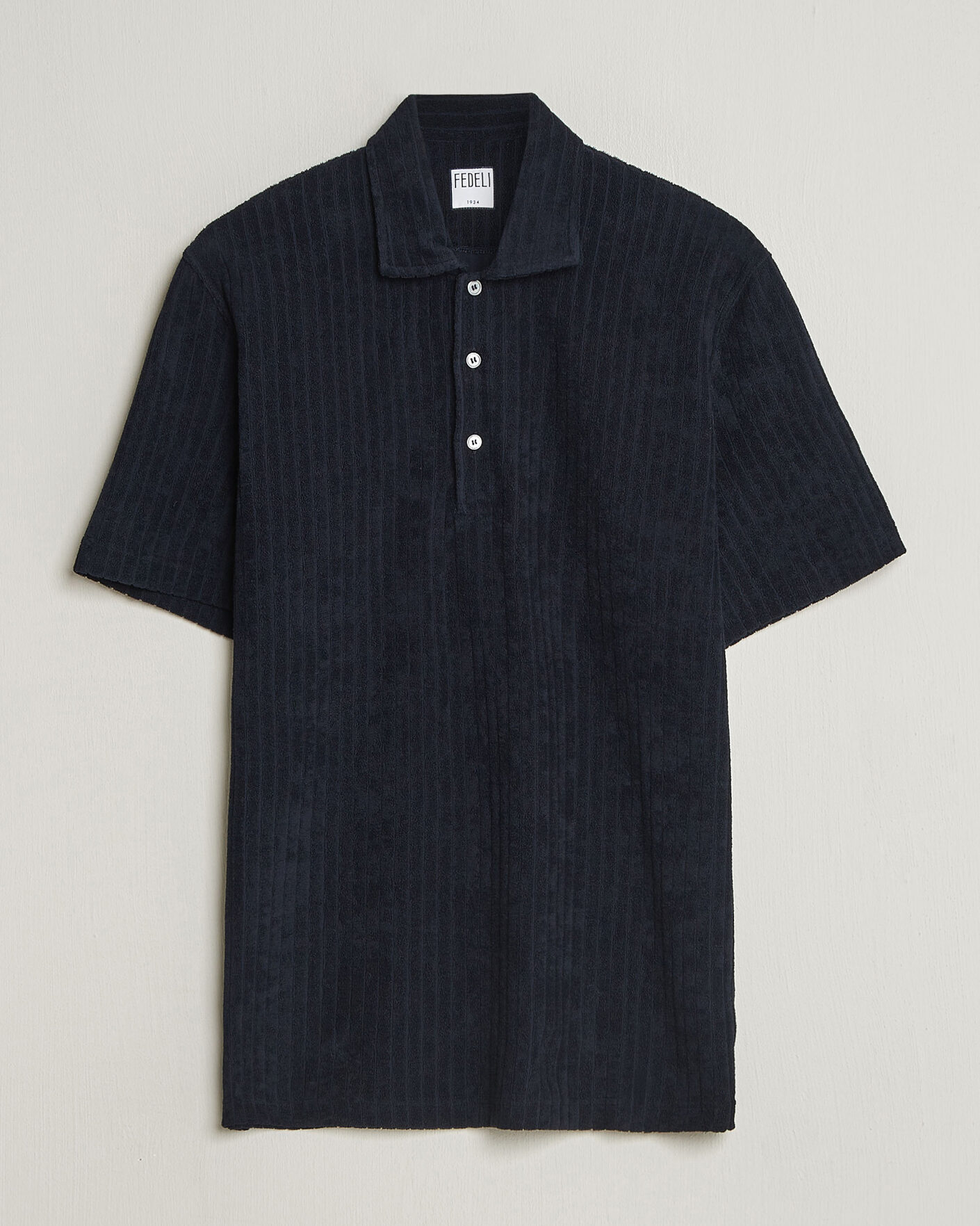 Herr | Pikéer | Fedeli | Rib Terry Polo Navy