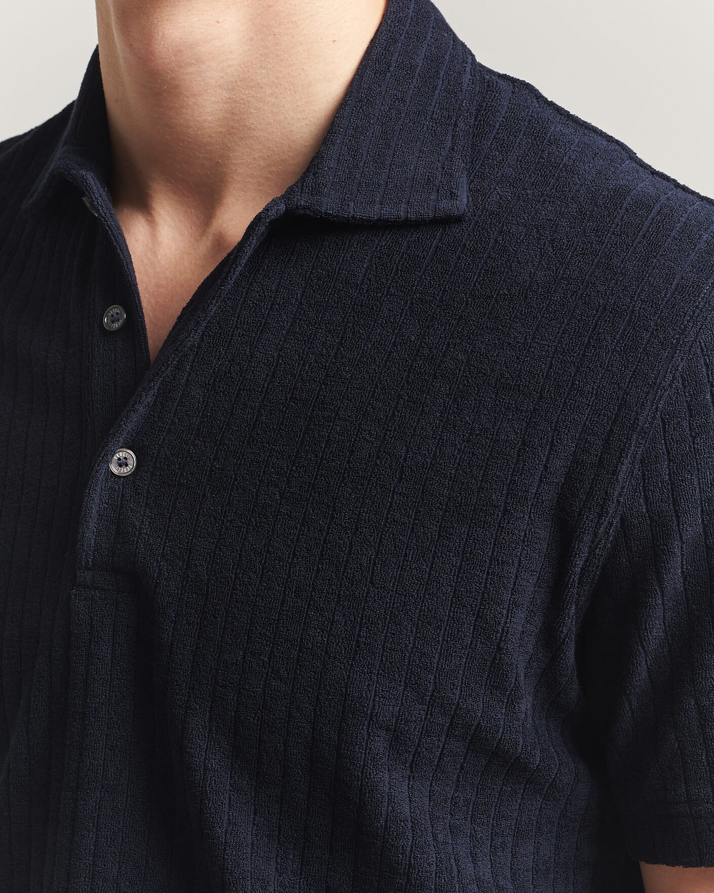 Herr | Pikéer | Fedeli | Rib Terry Polo Navy