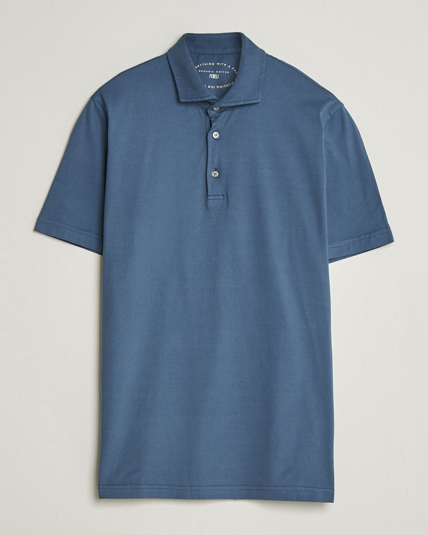 Herr | Pikéer | Fedeli | Zero Organic Cotton Polo Steel Blue