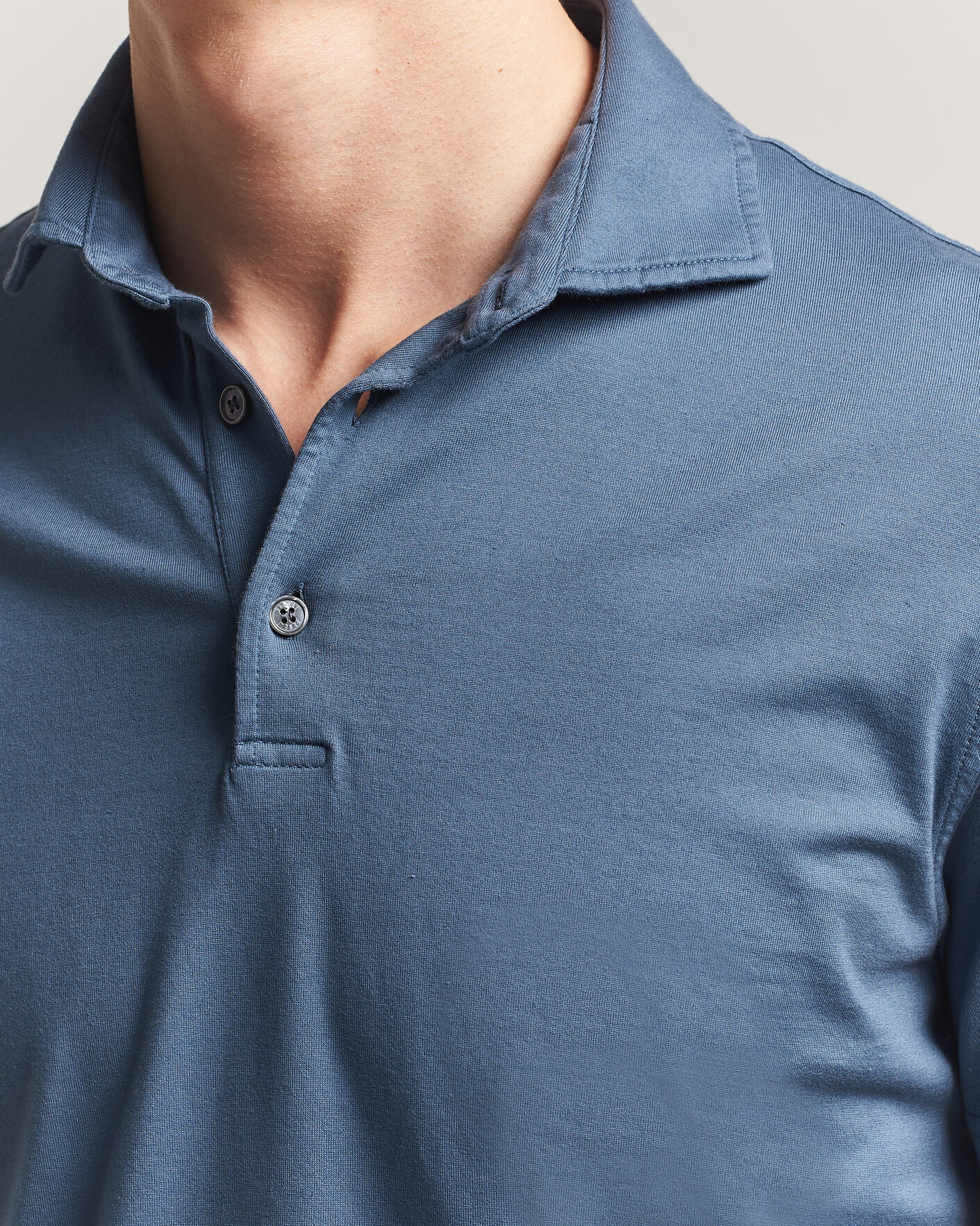 Herr | Pikéer | Fedeli | Zero Organic Cotton Polo Steel Blue