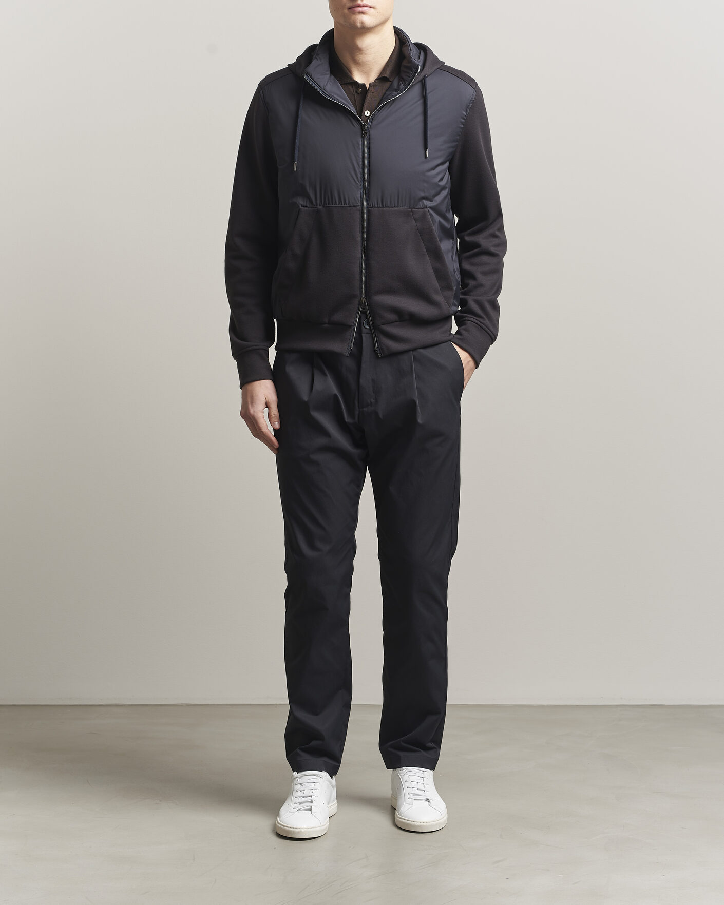 Herr | Jackor | Herno | Hooded Hybrid Jacket Navy