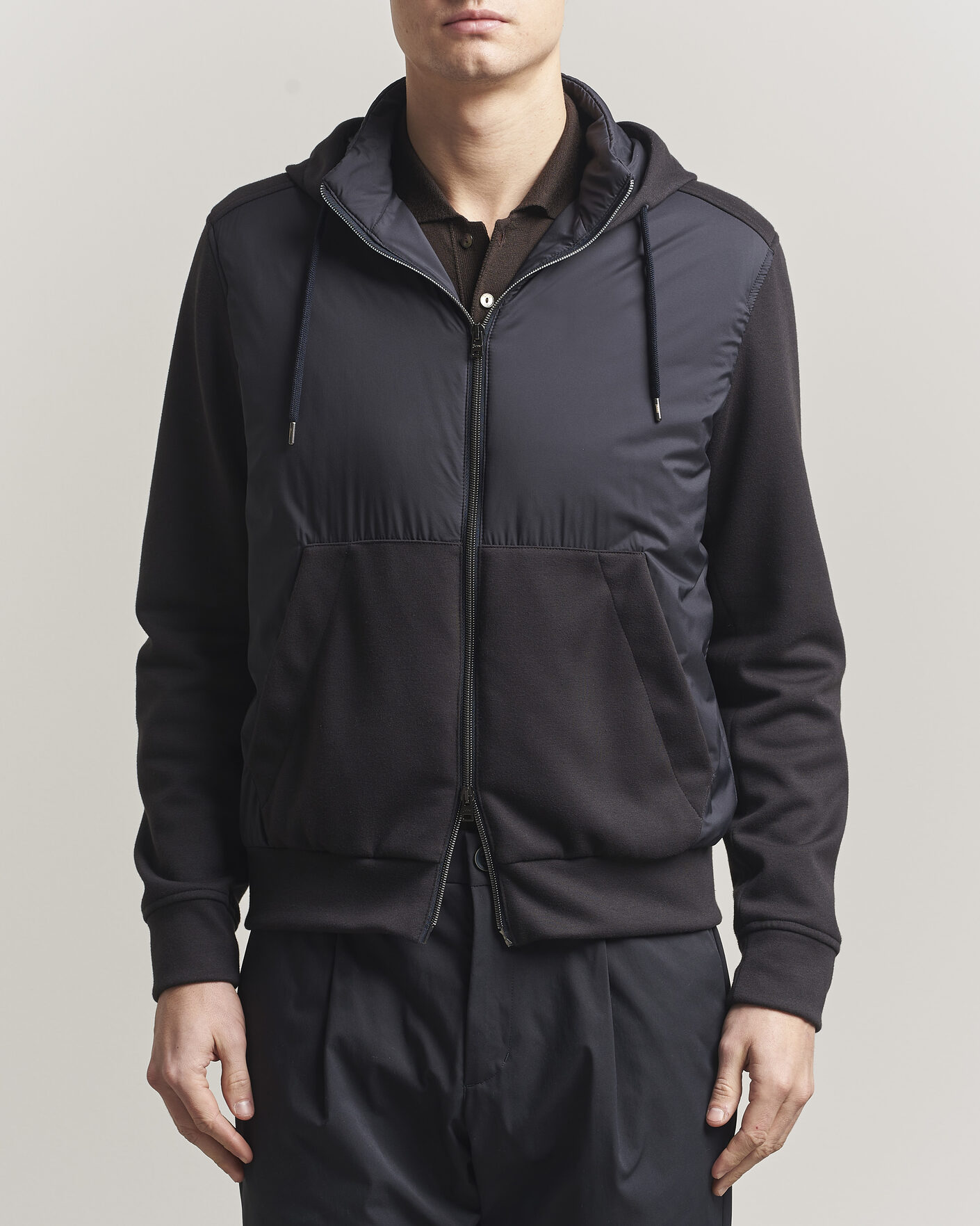 Herr | Jackor | Herno | Hooded Hybrid Jacket Navy