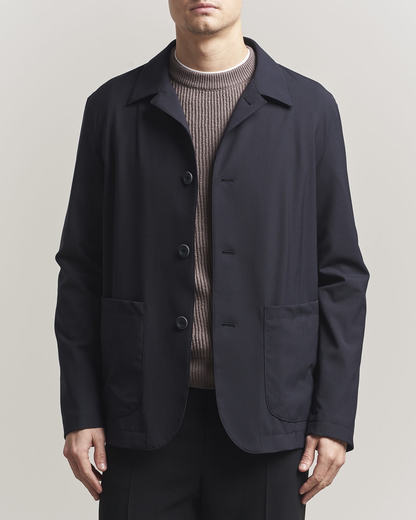 Herr | Jackor | Herno | Travel Wool Chore Jacket Navy