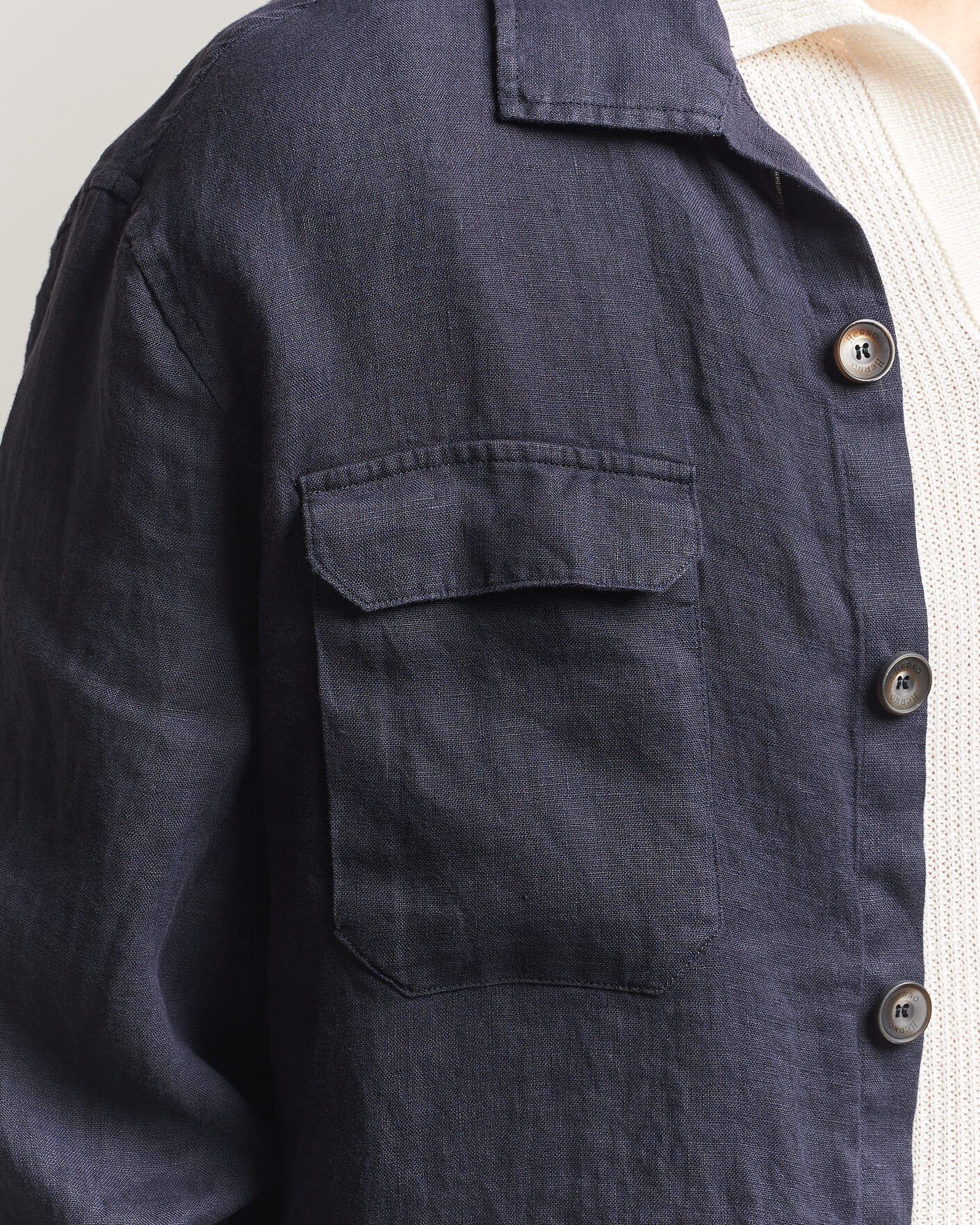 Herr | Jackor | Herno | Linen Safari Jacket Navy