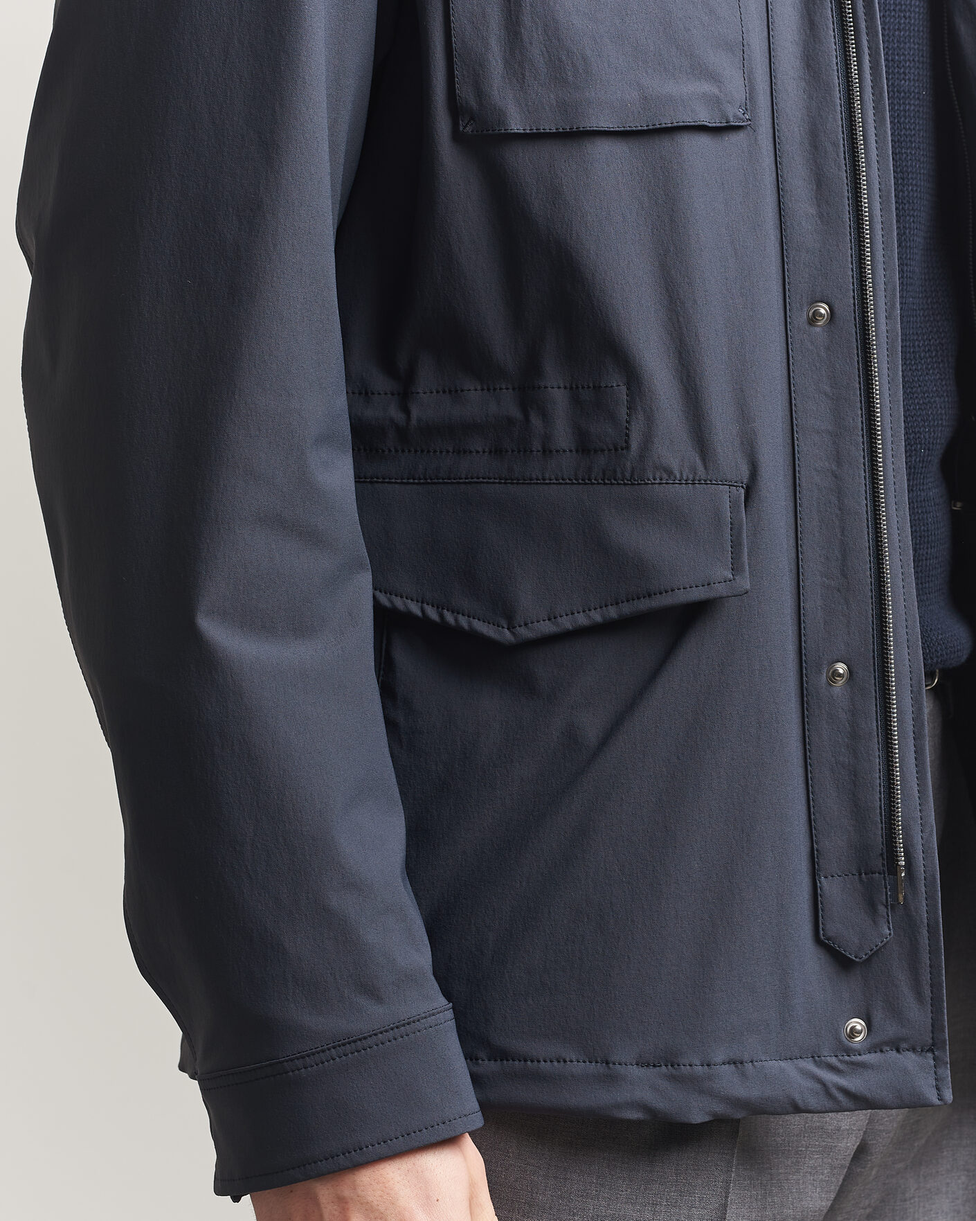 Herr | Jackor | Herno | Soft Nylon Field Jacket Navy