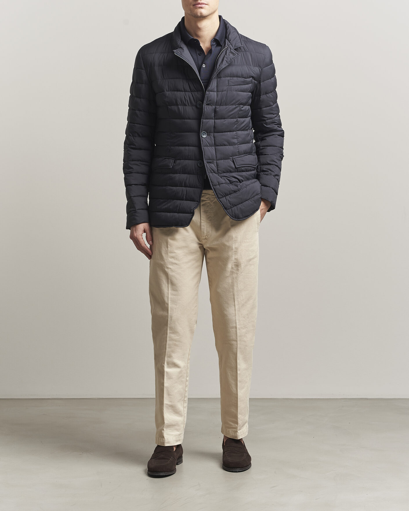 Herr | Jackor | Herno | Nuage Matt Nylon Blazer Navy