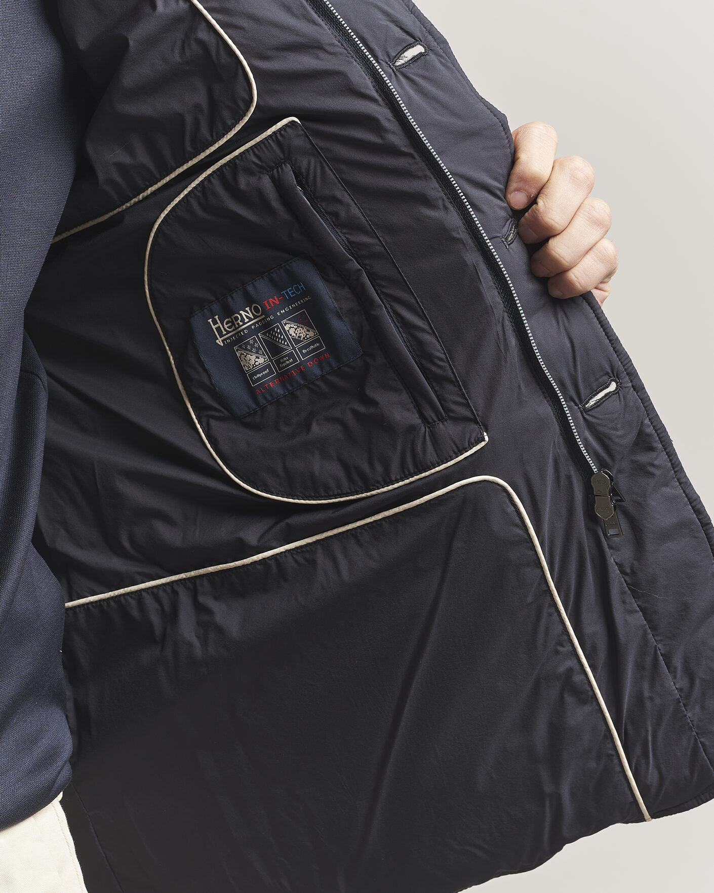 Herr | Jackor | Herno | Nuage Matt Nylon Blazer Navy