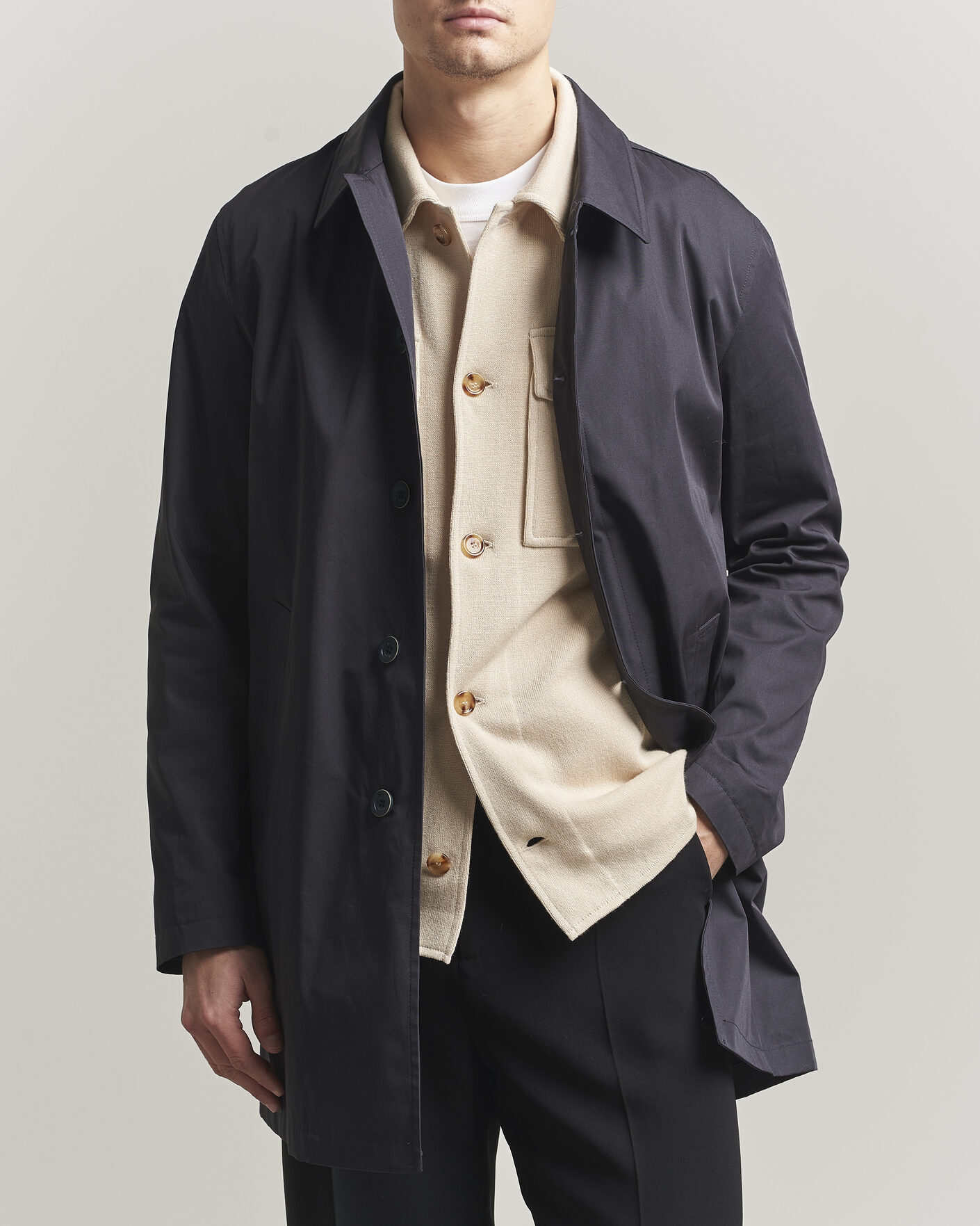 Herr | Jackor | Herno | Cotton Car Coat Navy