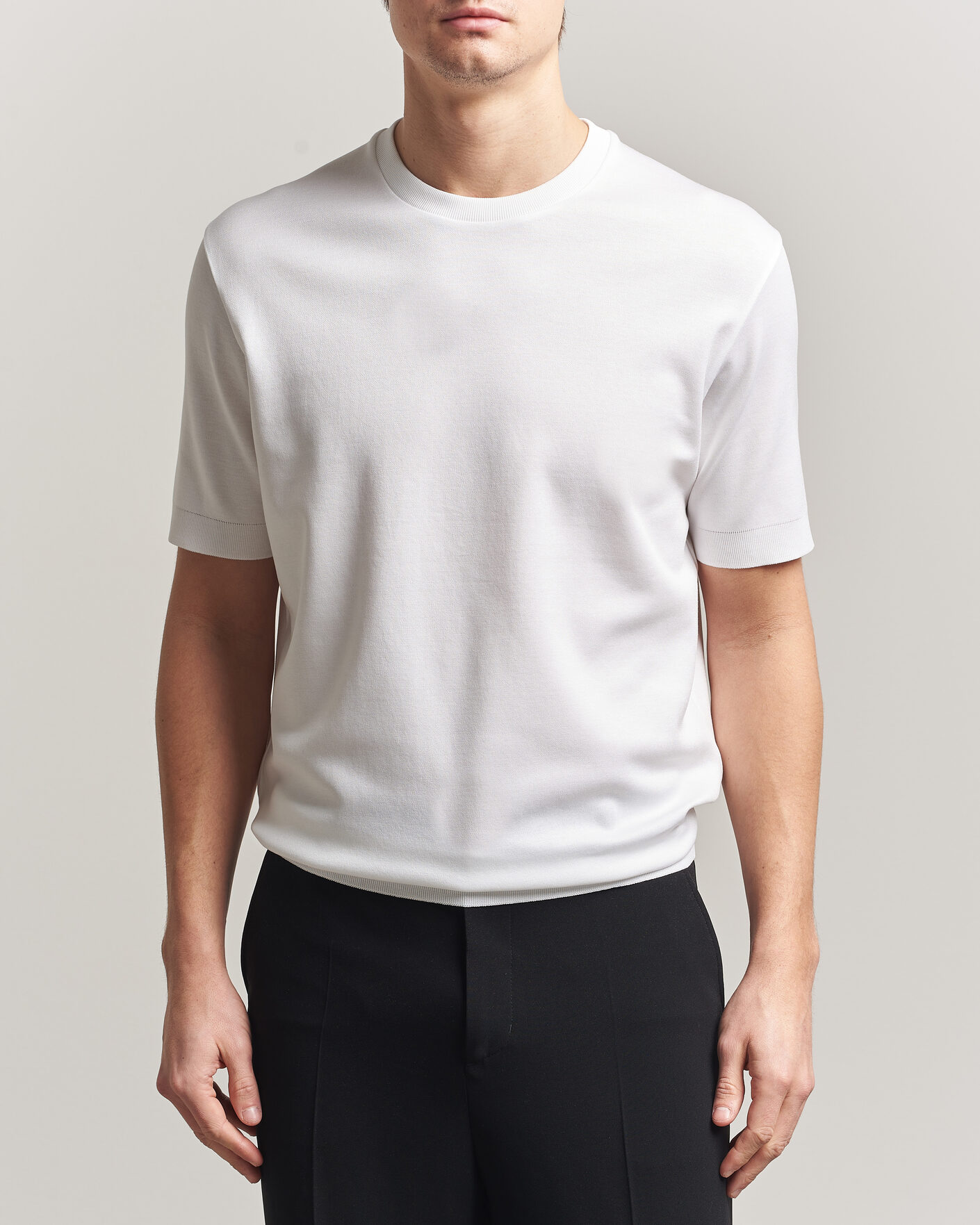 Herr | T-Shirts | Herno | Micro Piquet T-Shirt White