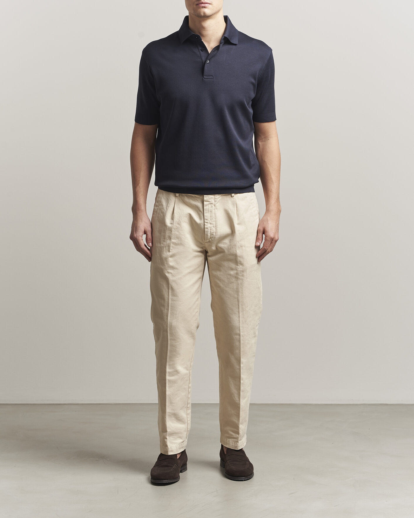 Herr | Pikéer | Herno | Micro Piquet Polo Navy
