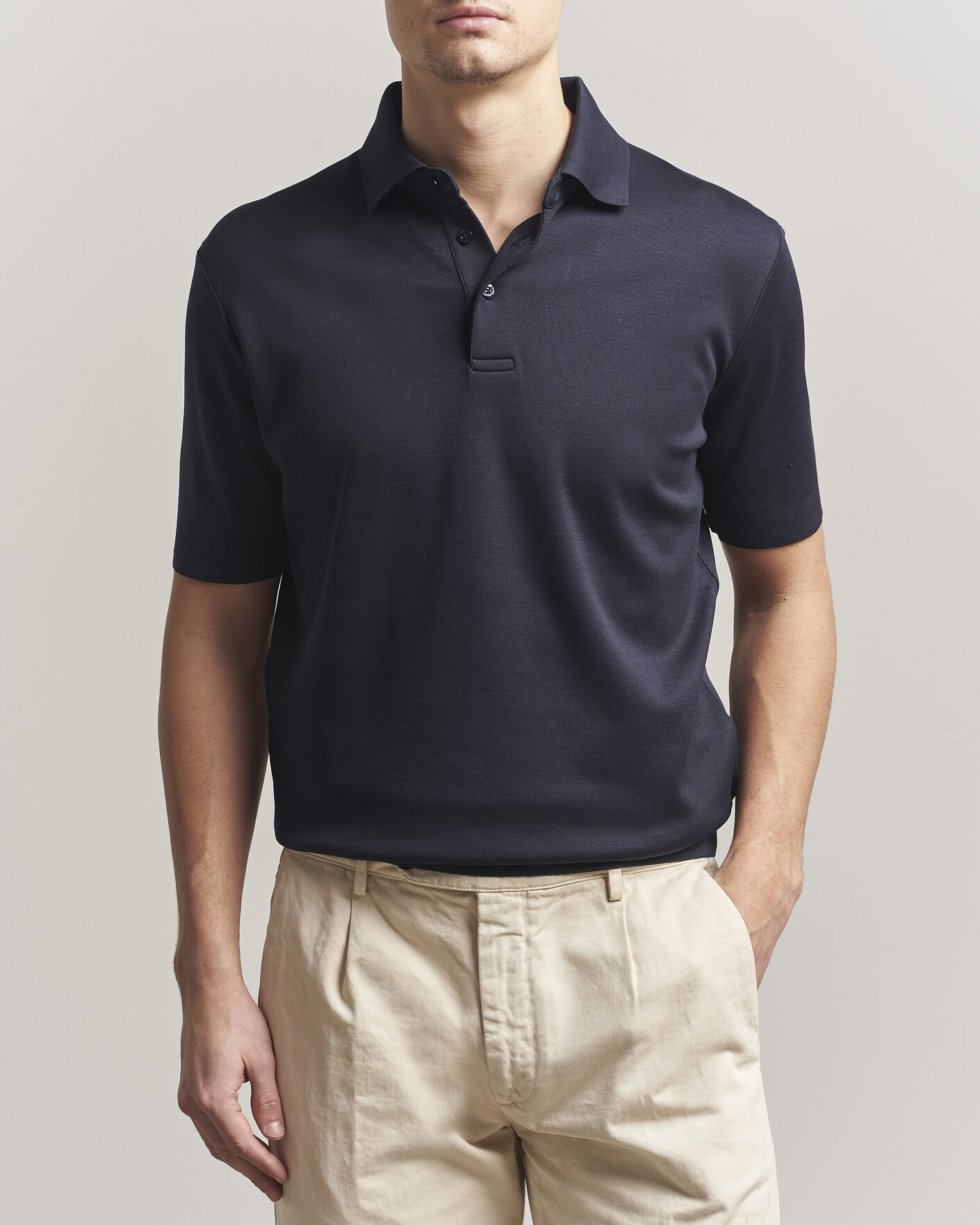 Herr | Pikéer | Herno | Micro Piquet Polo Navy