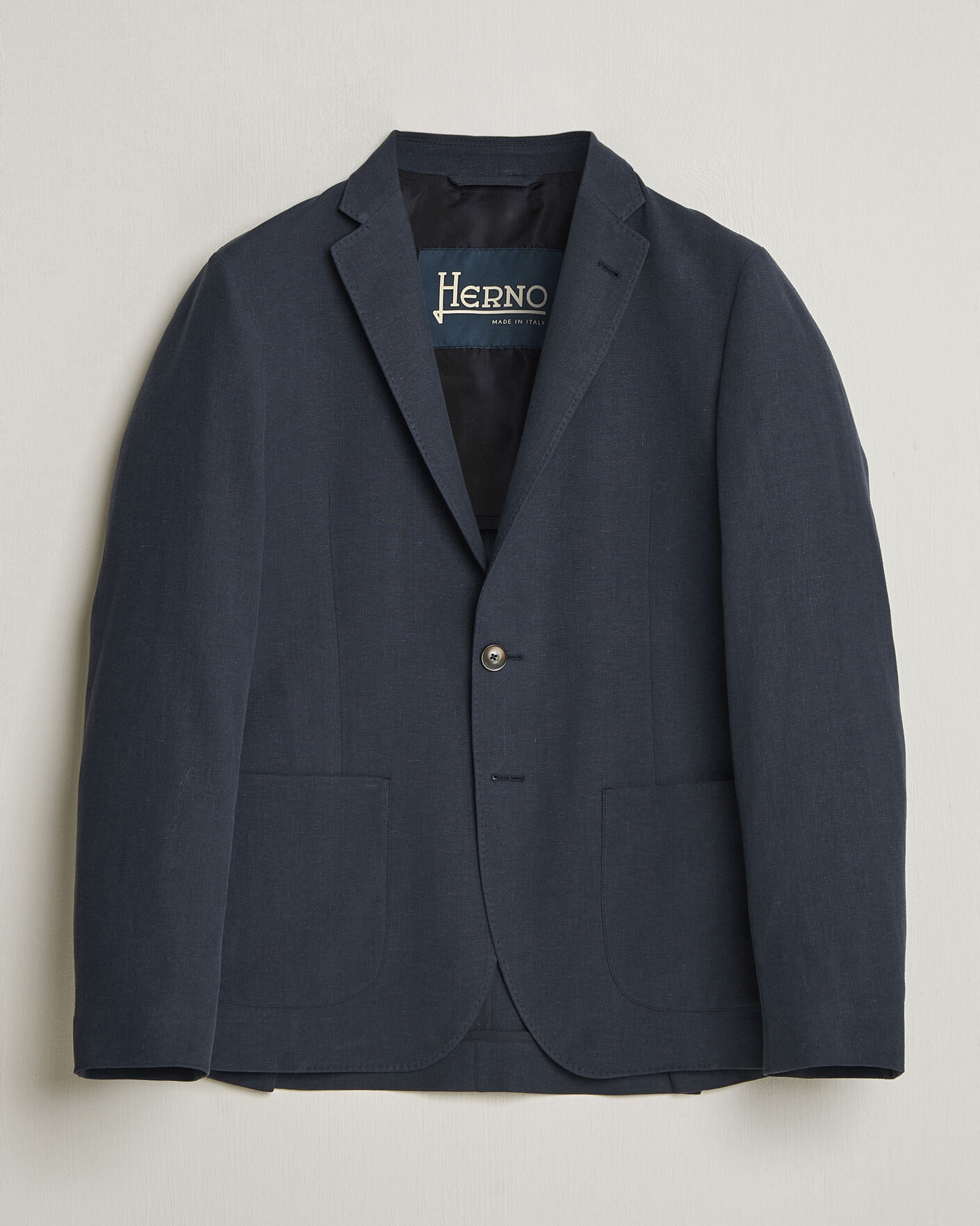 Herr | Kavajer | Herno | Cotton/Linen Blazer Navy
