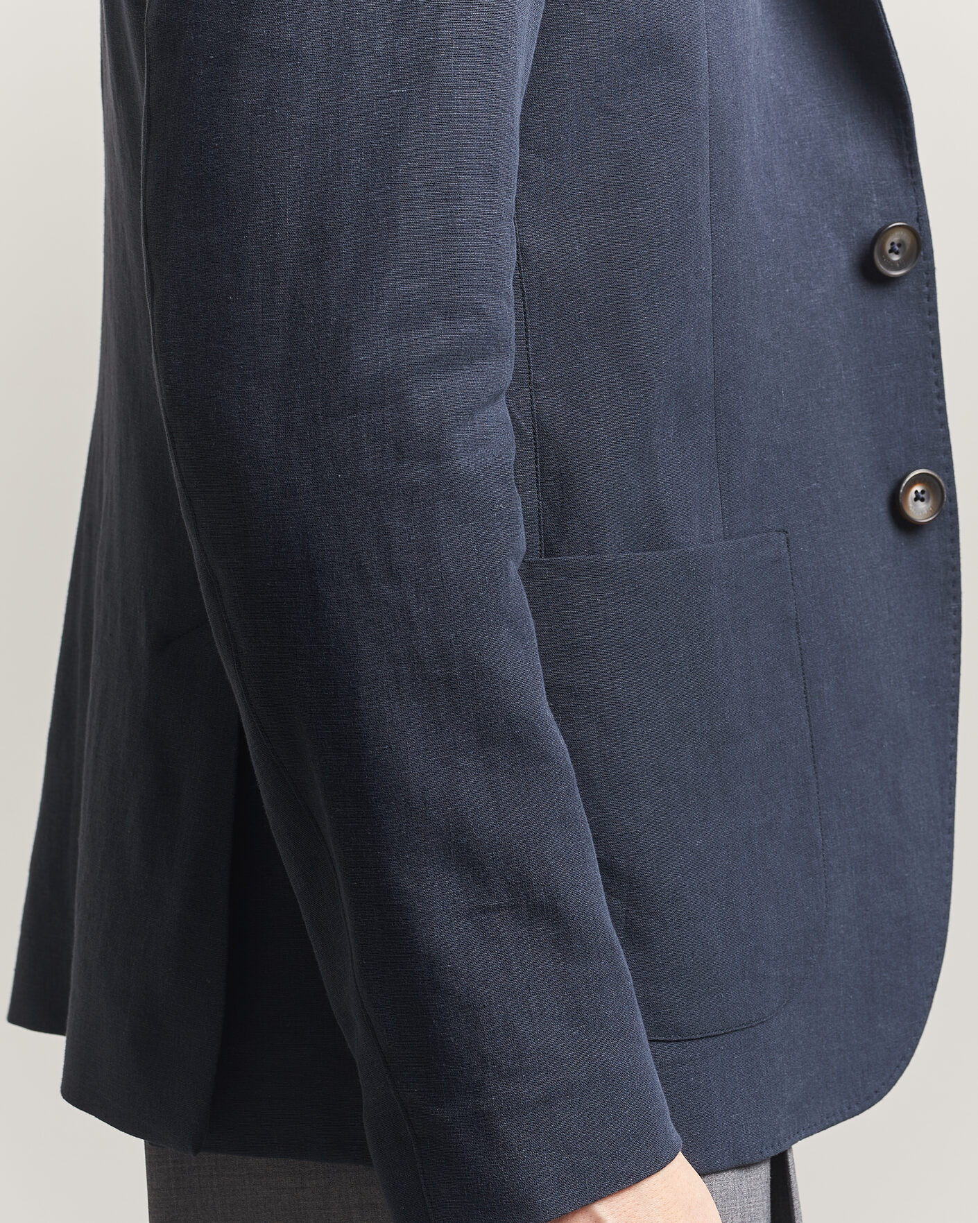 Herr | Kavajer | Herno | Cotton/Linen Blazer Navy