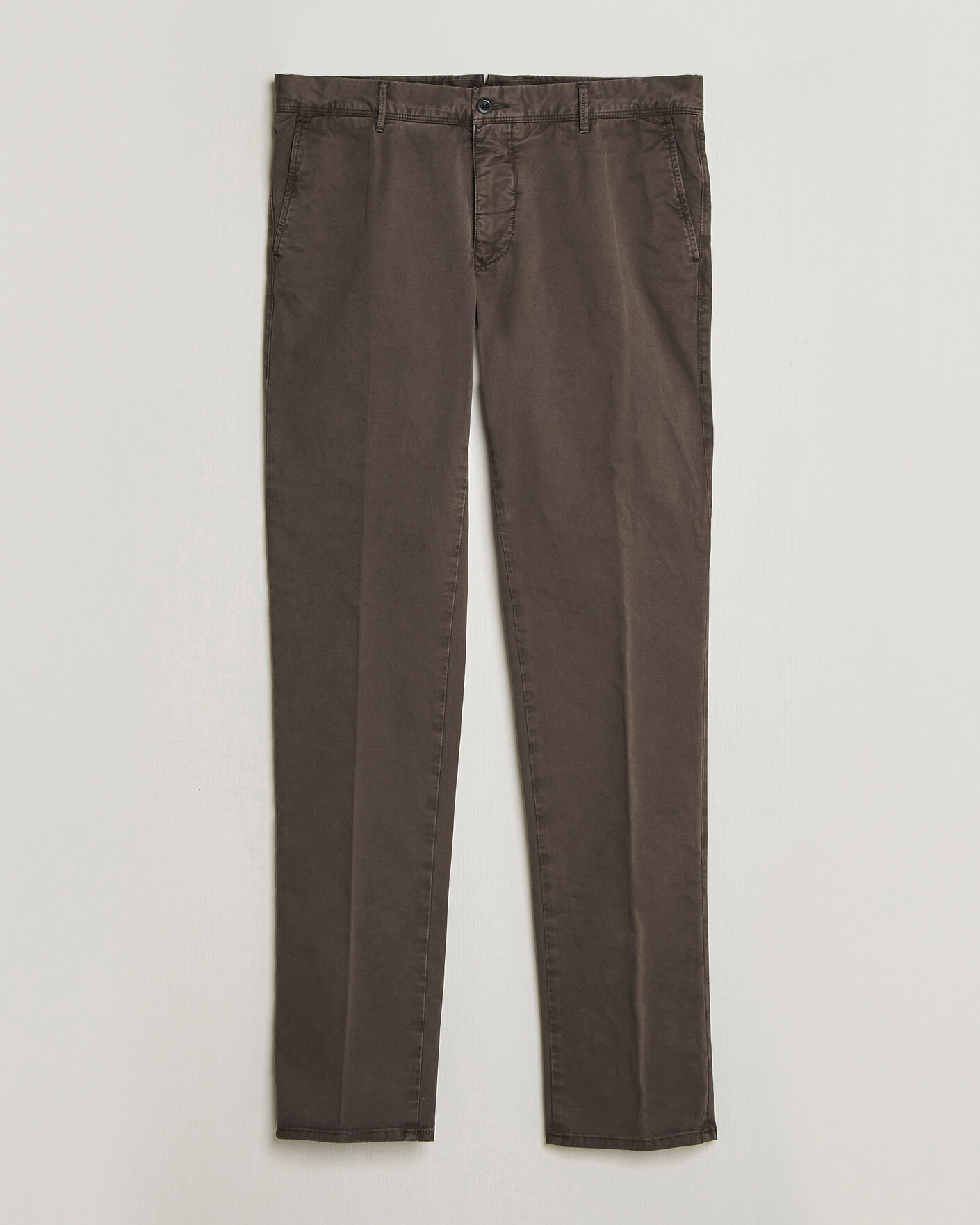 Herr | Byxor | Incotex | Slim Fit Garment Dyed Slacks Dark Brown