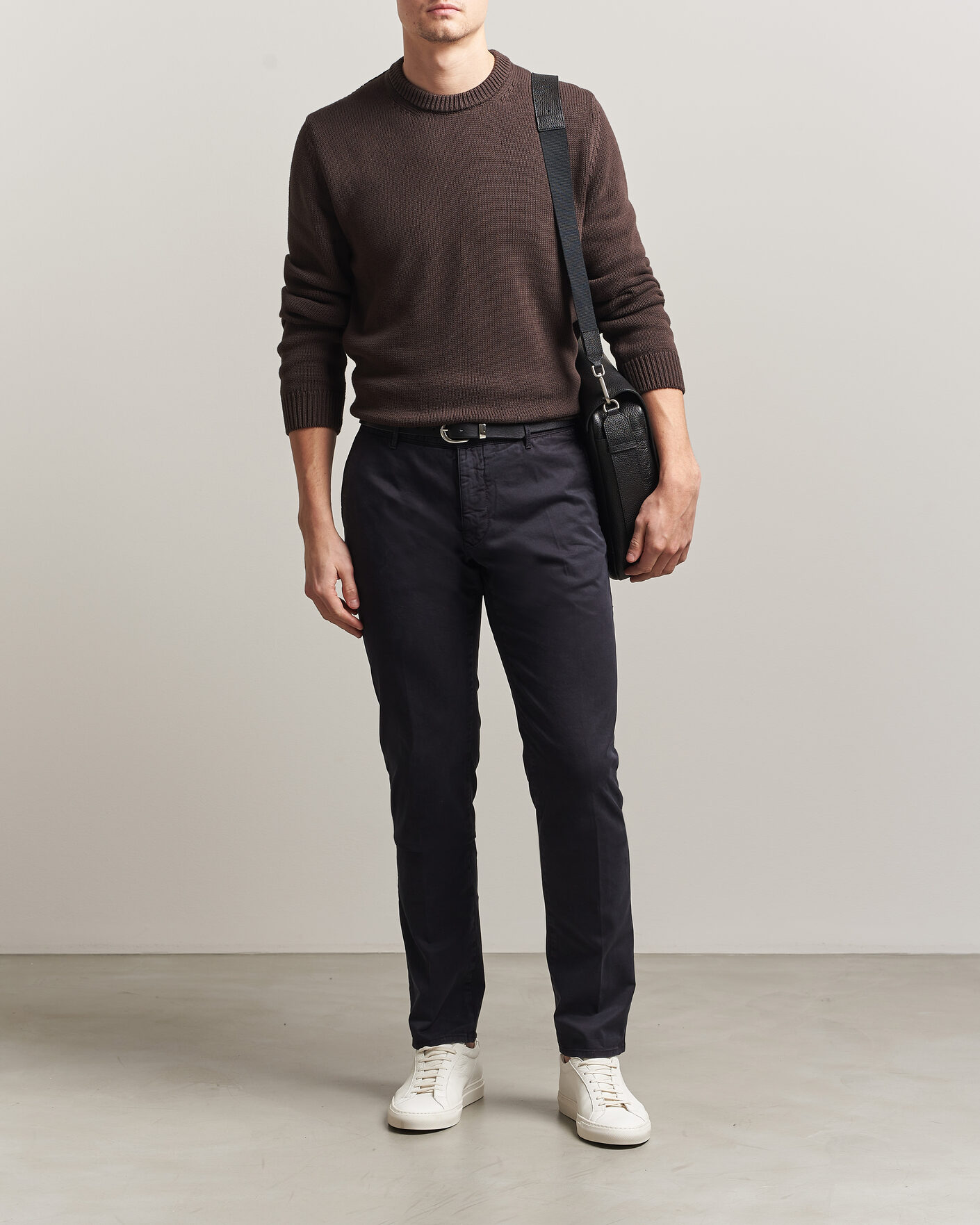 Herr | Byxor | Incotex | Slim Fit Garment Dyed Slacks Navy