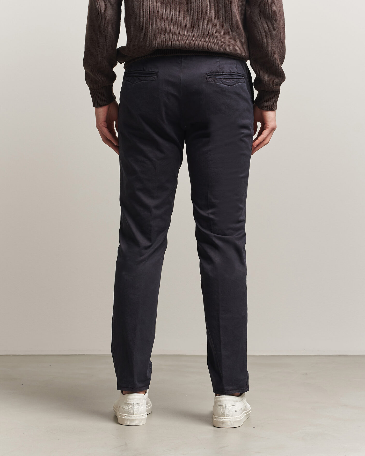 Herr | Byxor | Incotex | Slim Fit Garment Dyed Slacks Navy