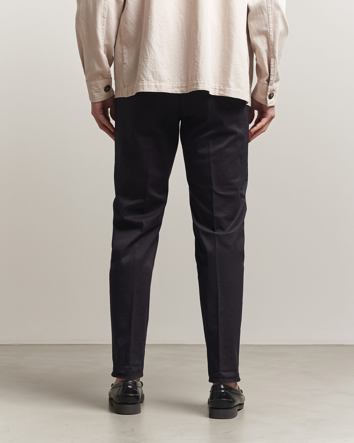 Herr | Byxor | Incotex | Regular Fit Garment Dyed Slacks Navy