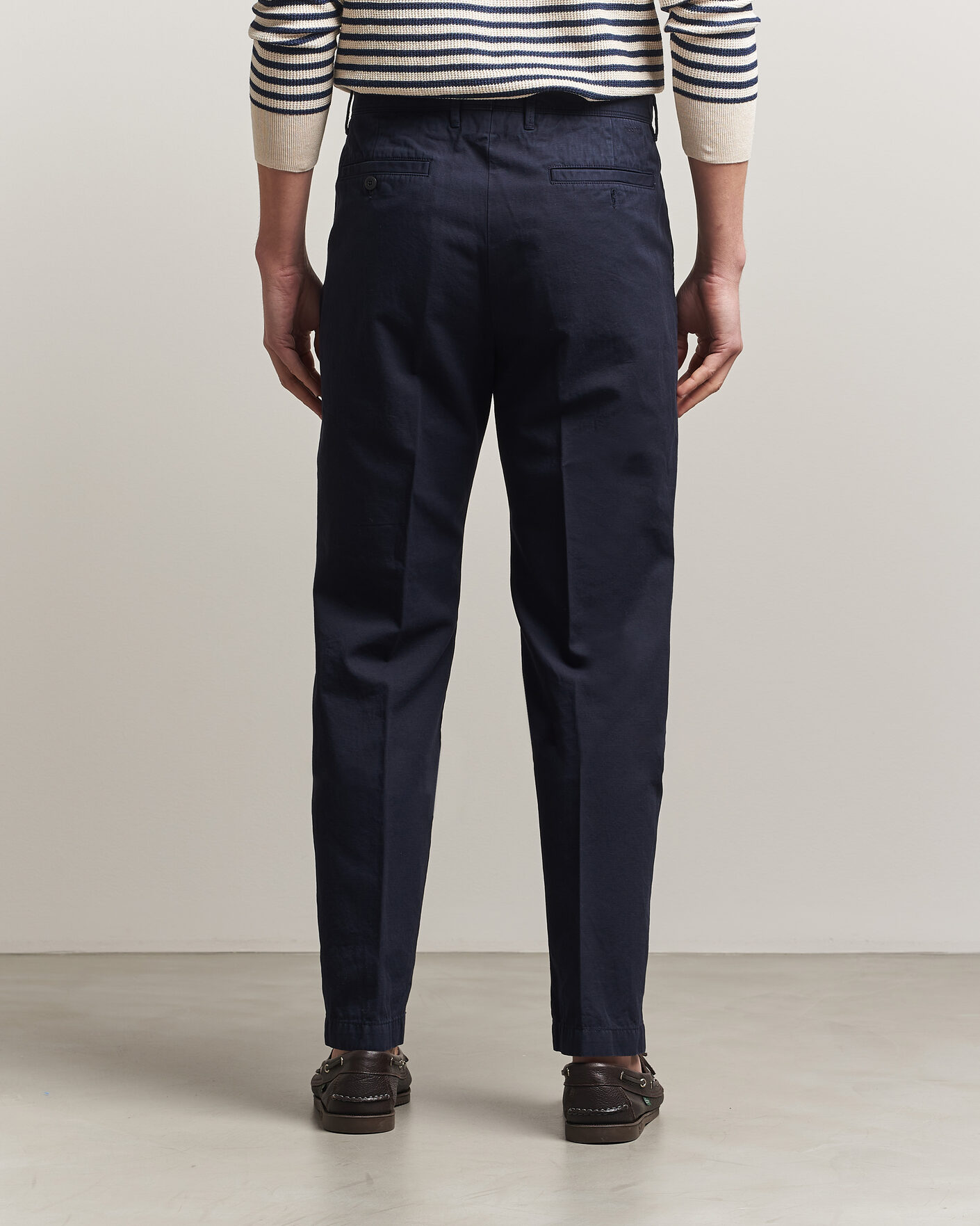 Herr | Byxor | Incotex | Regular Fit Cotton/Linen Slacks Navy