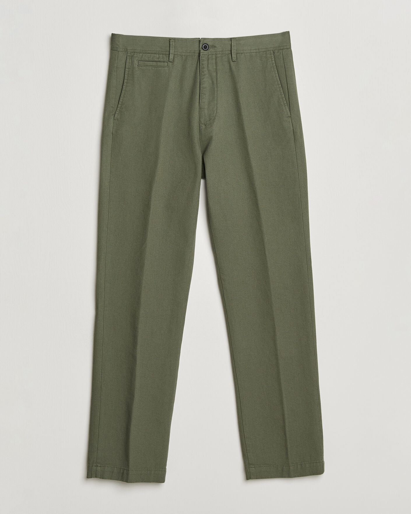 Herr | Byxor | Incotex | Regular Fit Uniform Cotton Slacks Military