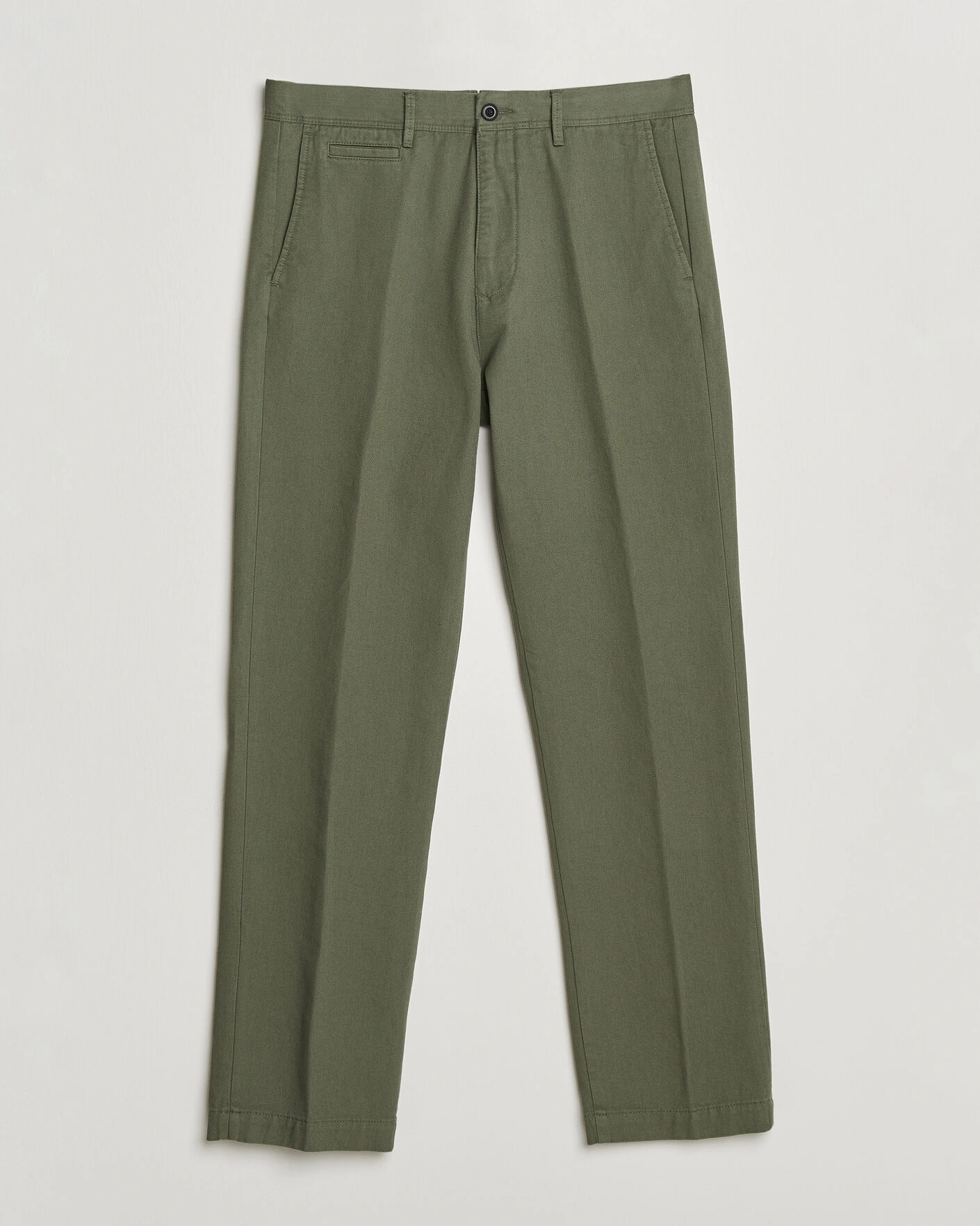 Herr | Byxor | Incotex | Regular Fit Uniform Cotton Slacks Military