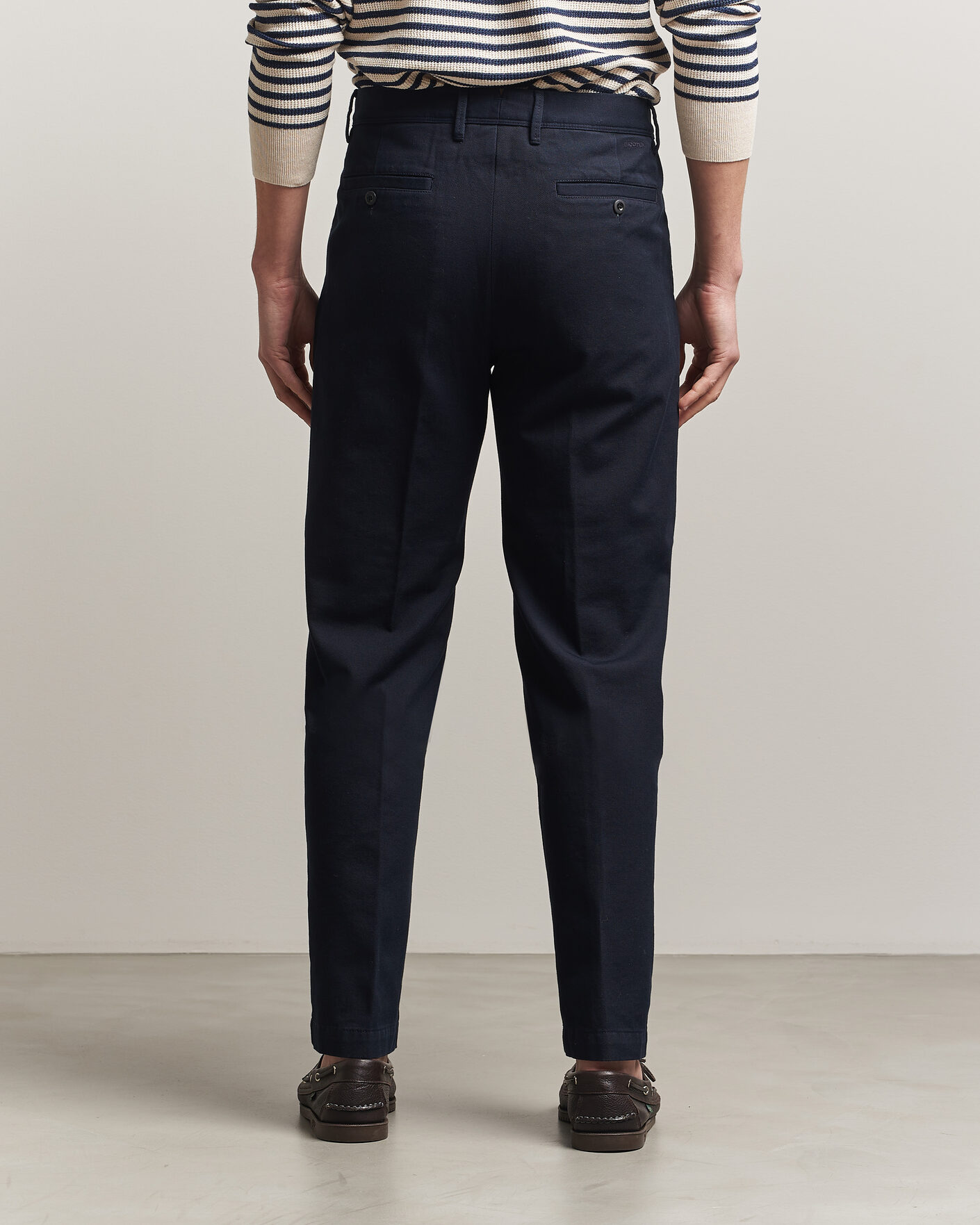 Herr | Byxor | Incotex | Regular Fit Uniform Cotton Slacks Navy