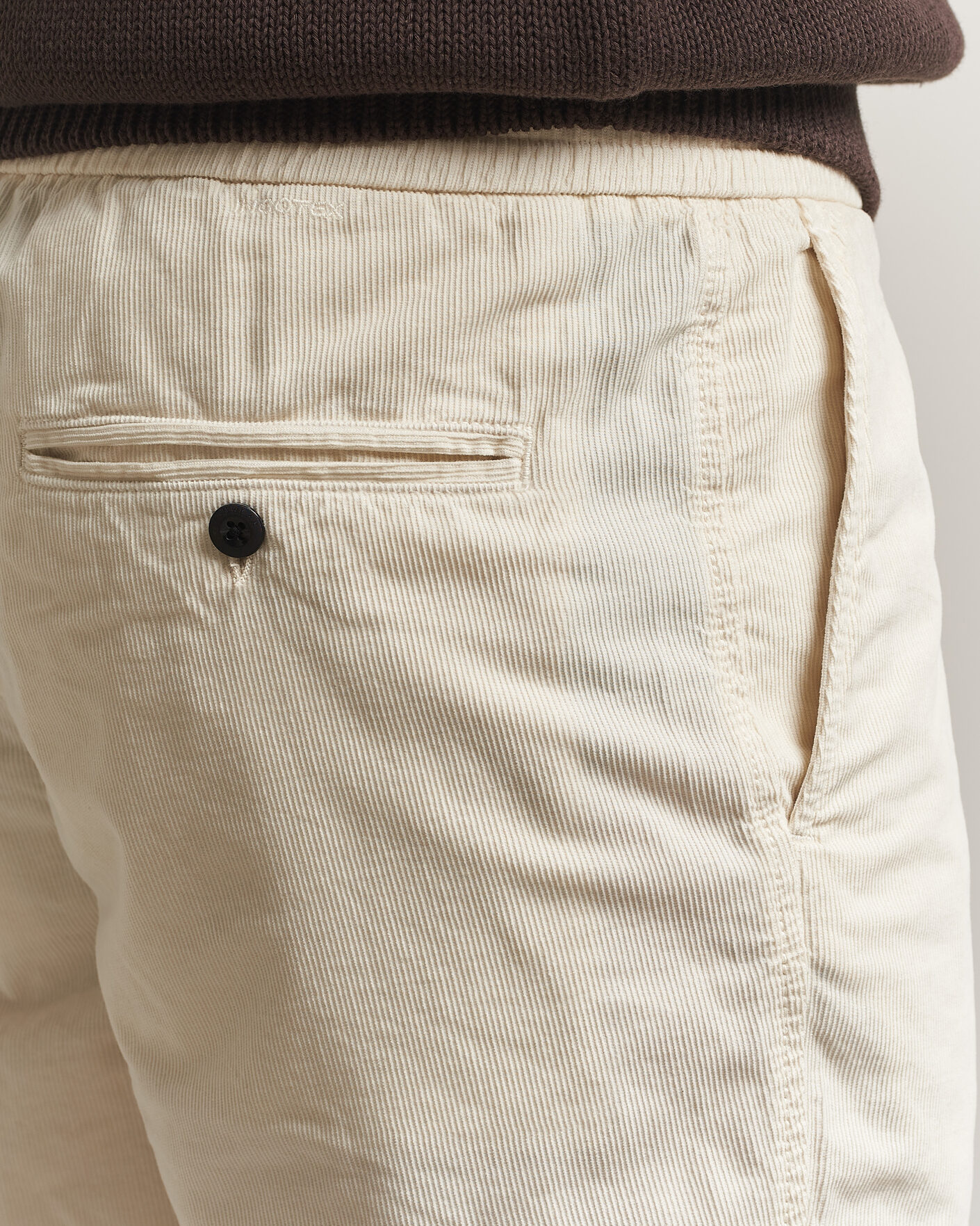 Herr | Shorts | Incotex | Baby Corduroy Drawstring Shorts Off White