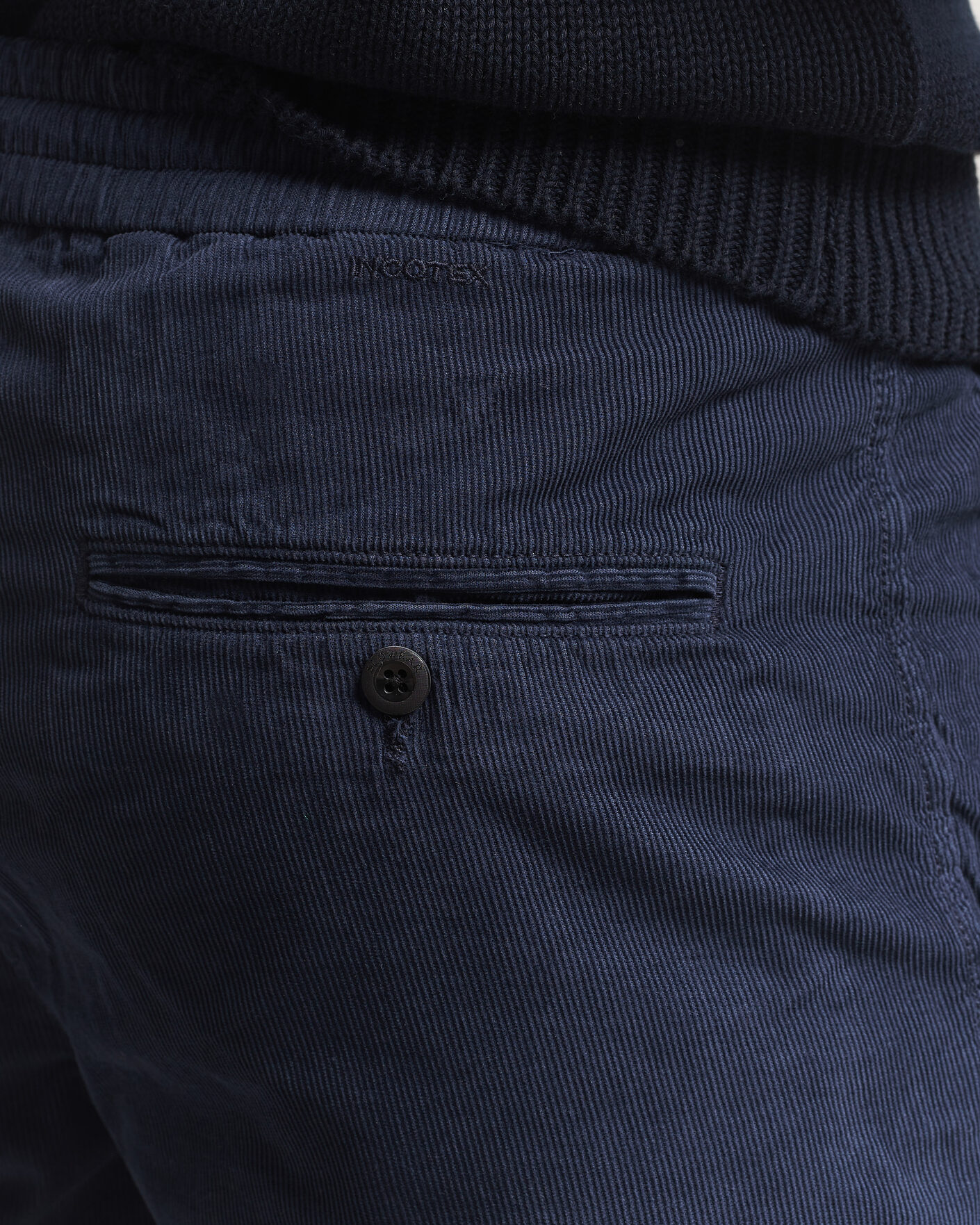Herr | Shorts | Incotex | Baby Corduroy Drawstring Shorts Navy