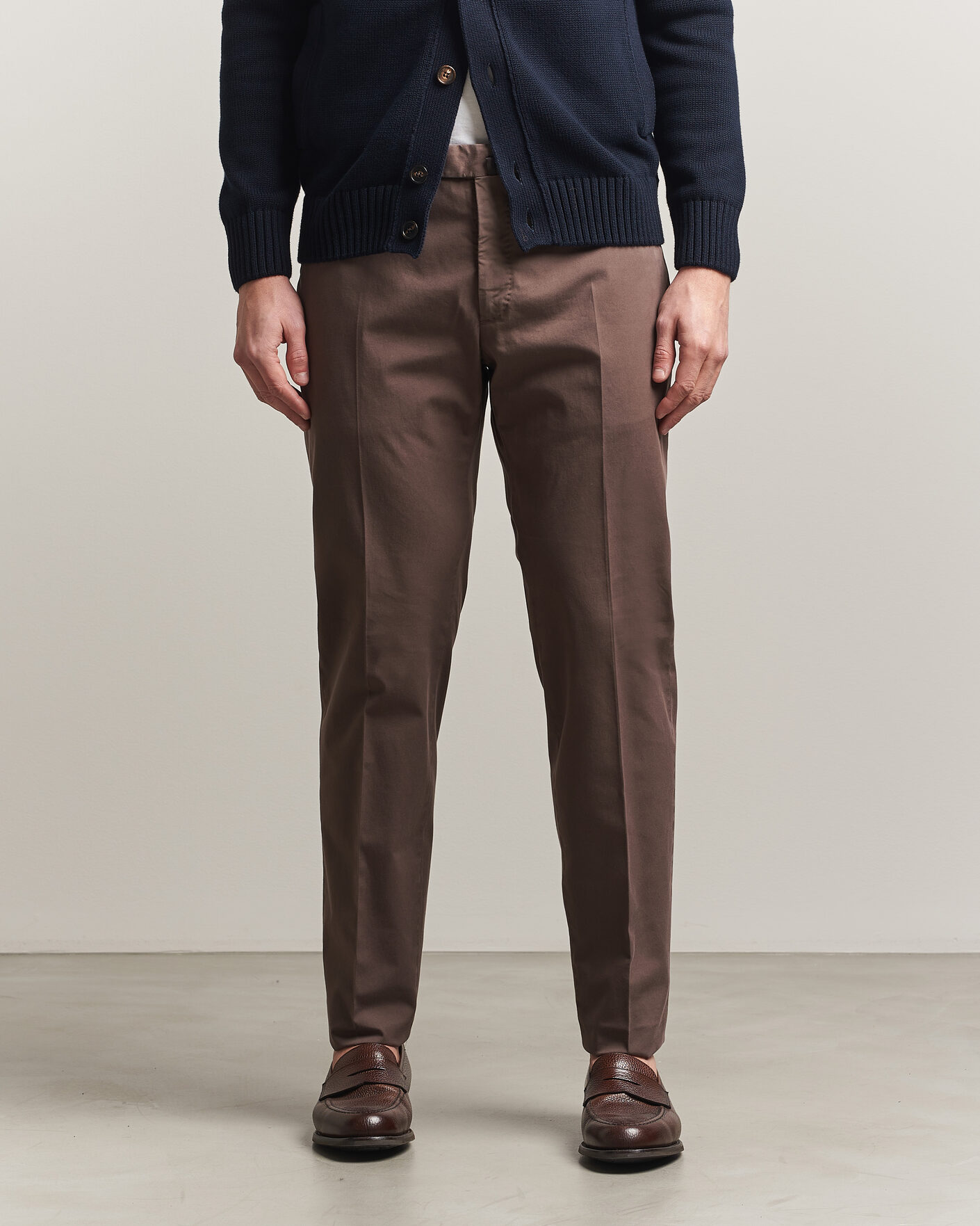 Herr | Byxor | Incotex | Slim Fit Comfort Chinos Dark Brown