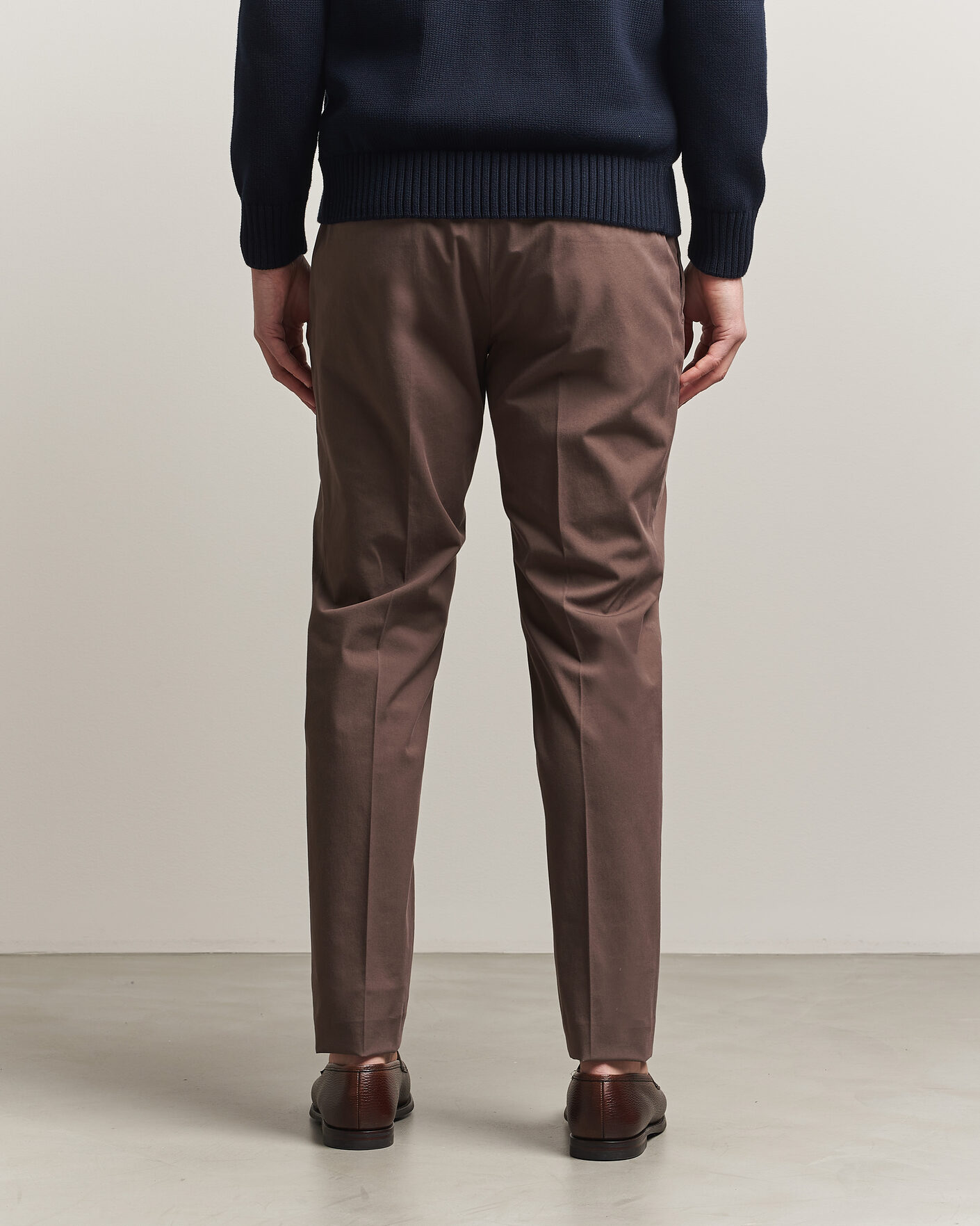 Herr | Byxor | Incotex | Slim Fit Comfort Chinos Dark Brown