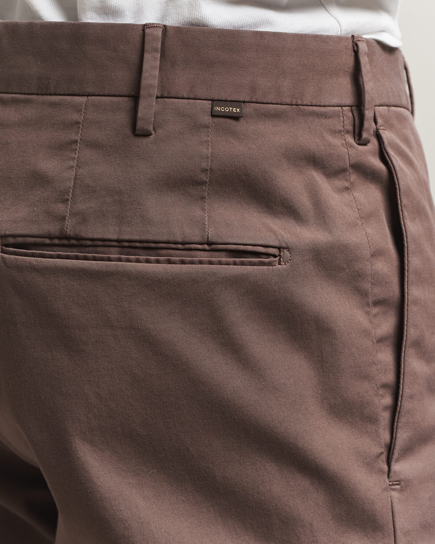 Herr | Byxor | Incotex | Slim Fit Comfort Chinos Dark Brown