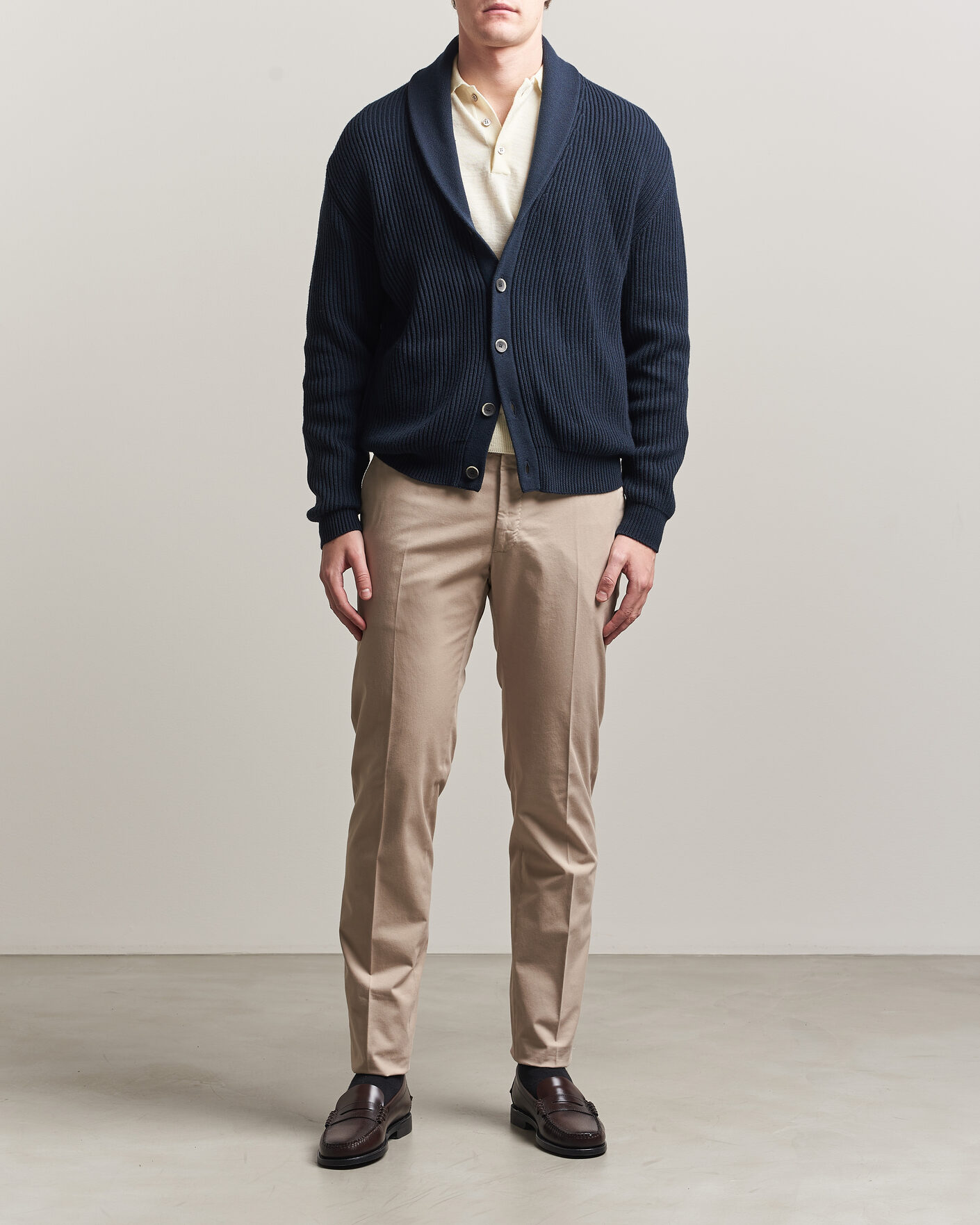 Herr | Byxor | Incotex | Slim Fit Comfort Chinos Sand