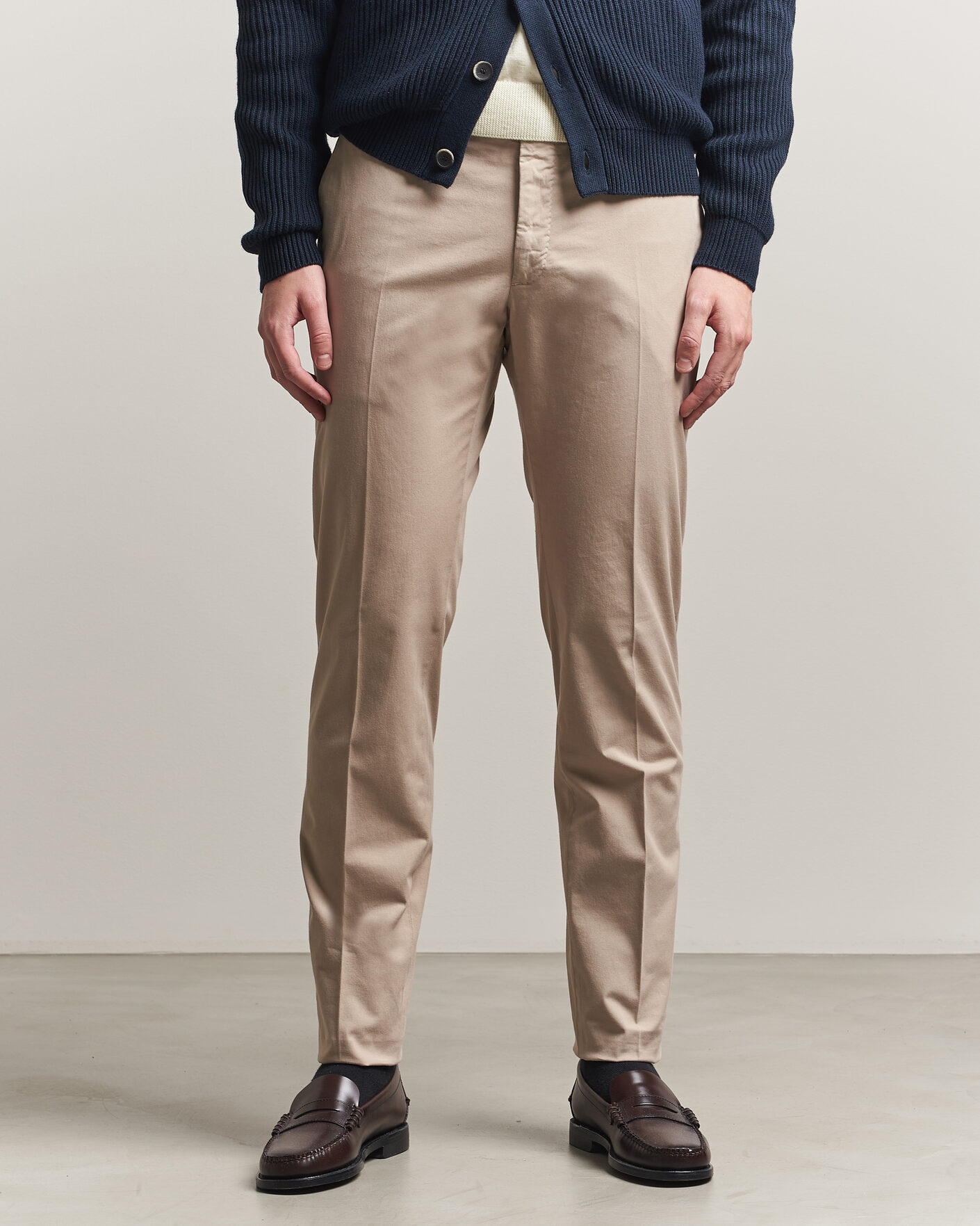 Herr | Byxor | Incotex | Slim Fit Comfort Chinos Sand