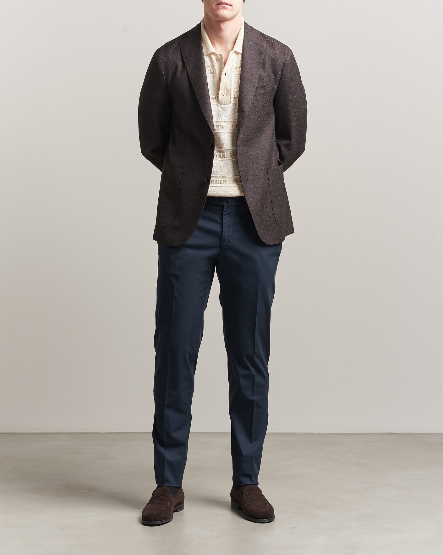 Herr | Byxor | Incotex | Slim Fit Comfort Chinos Navy