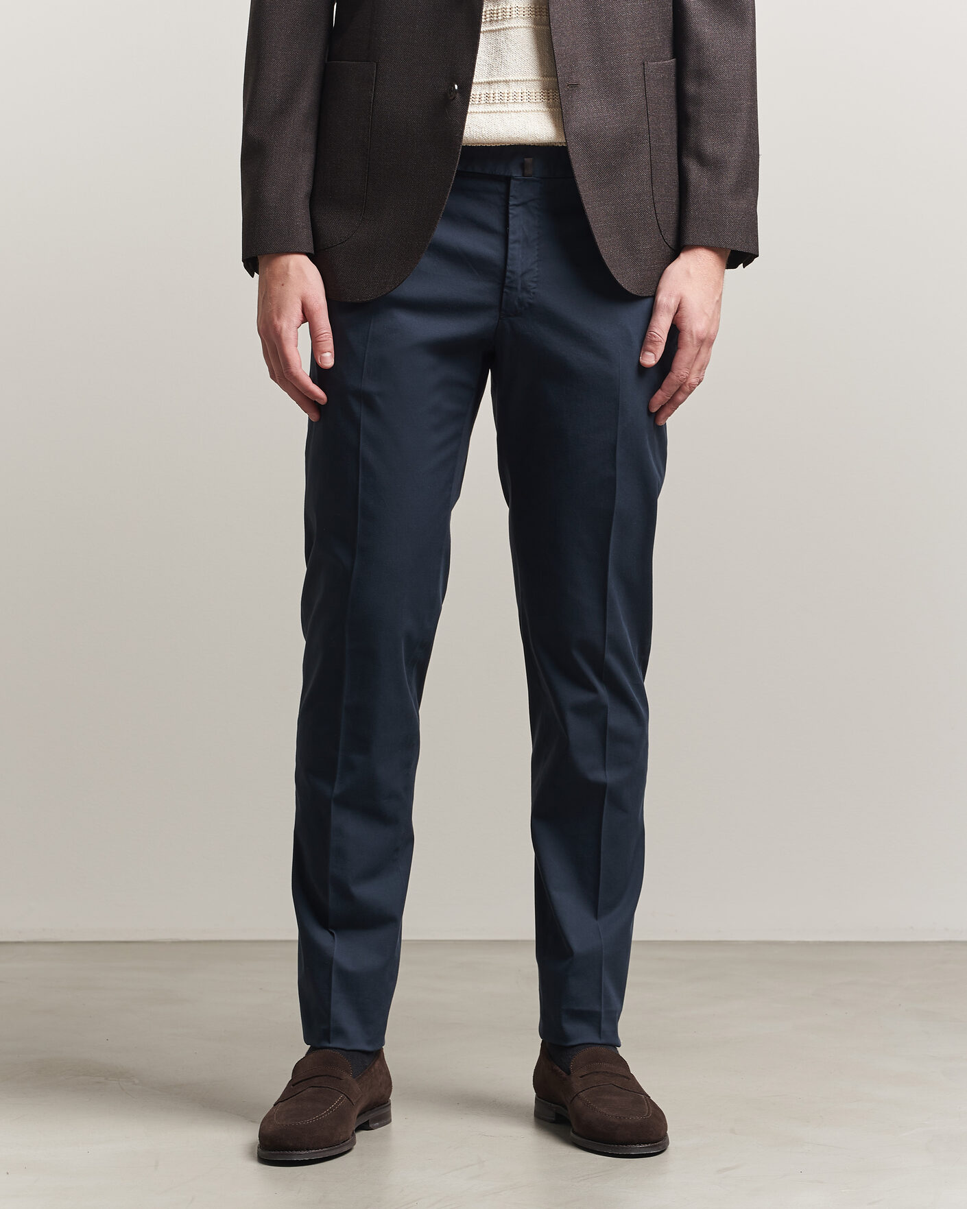 Herr | Byxor | Incotex | Slim Fit Comfort Chinos Navy