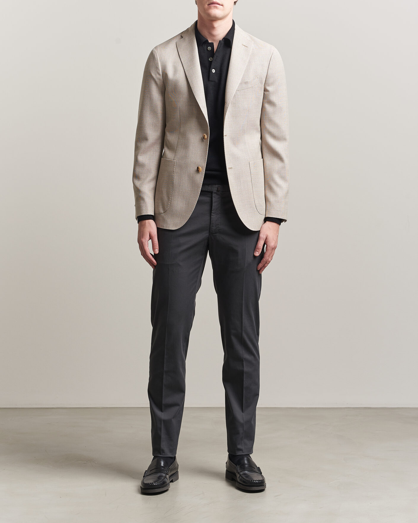 Herr | Byxor | Incotex | Slim Fit Comfort Chinos Dark Grey