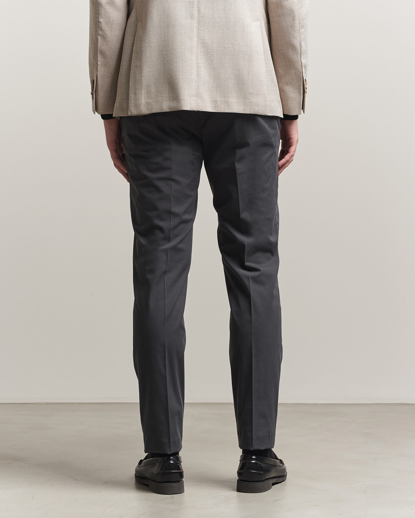 Herr | Byxor | Incotex | Slim Fit Comfort Chinos Dark Grey