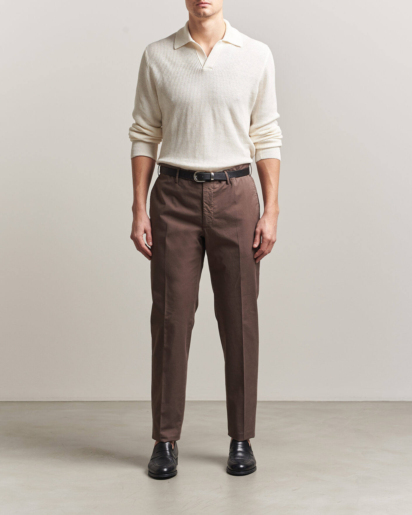 Herr | Byxor | Incotex | Regular Fit Comfort Chinos Dark Brown