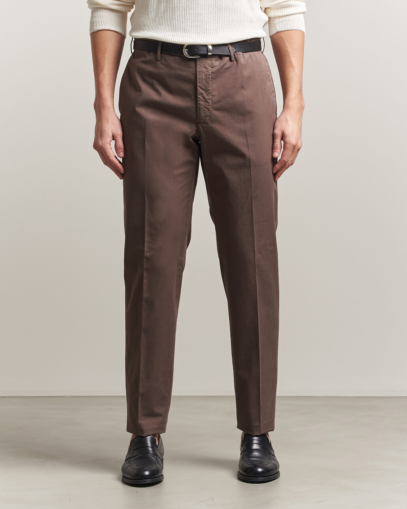 Herr | Byxor | Incotex | Regular Fit Comfort Chinos Dark Brown