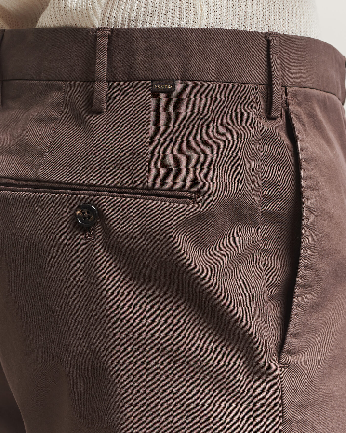 Herr | Byxor | Incotex | Regular Fit Comfort Chinos Dark Brown