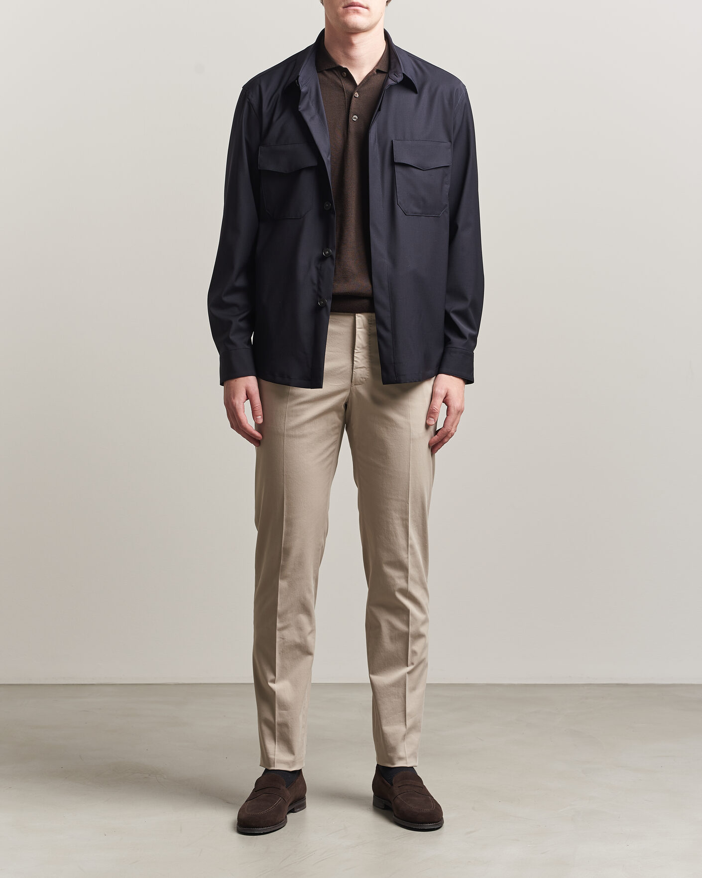 Herr | Byxor | Incotex | Regular Fit Comfort Chinos Sand