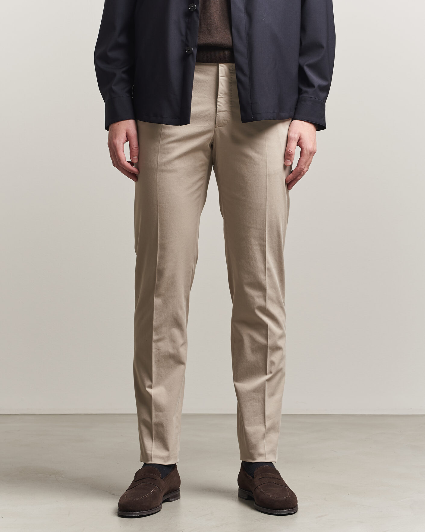 Herr | Byxor | Incotex | Regular Fit Comfort Chinos Sand