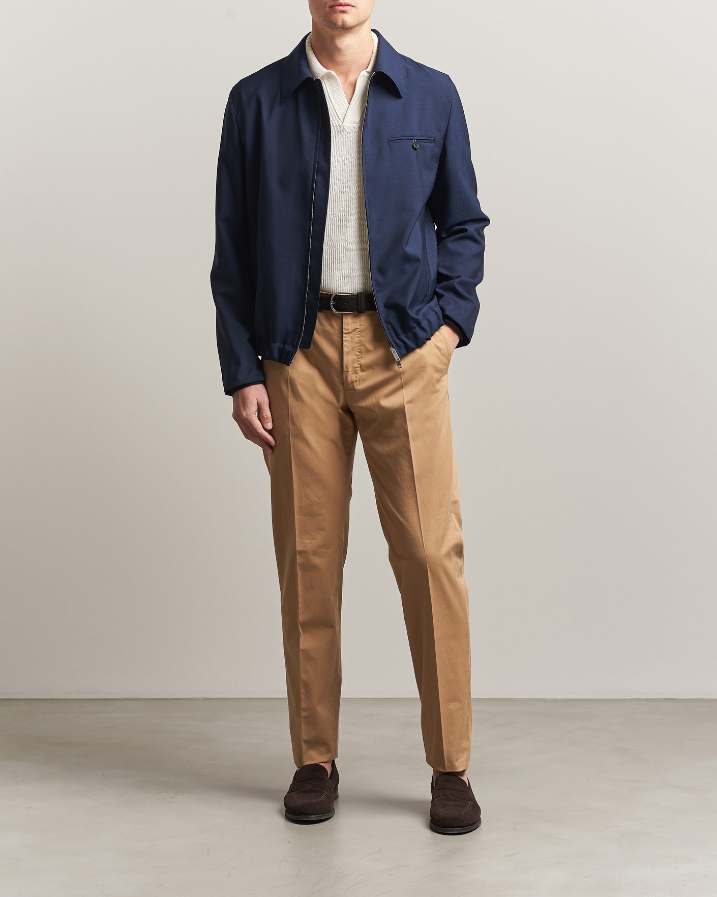 Herr | Byxor | Incotex | Regular Fit Comfort Chinos Khaki