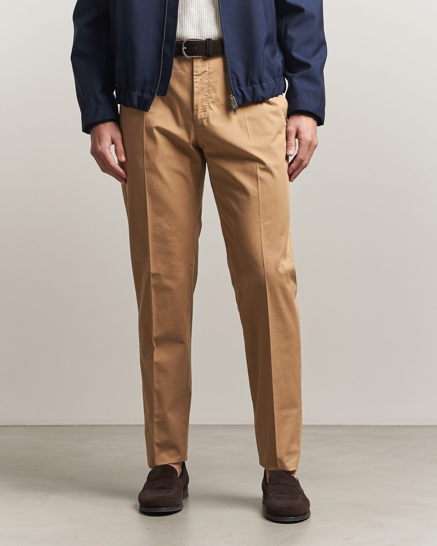 Herr | Byxor | Incotex | Regular Fit Comfort Chinos Khaki