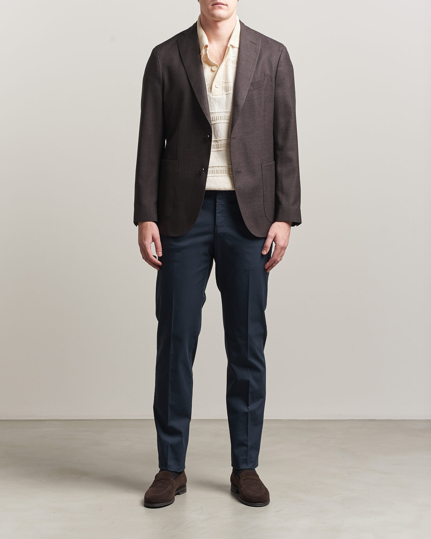 Herr | Byxor | Incotex | Regular Fit Comfort Chinos Navy